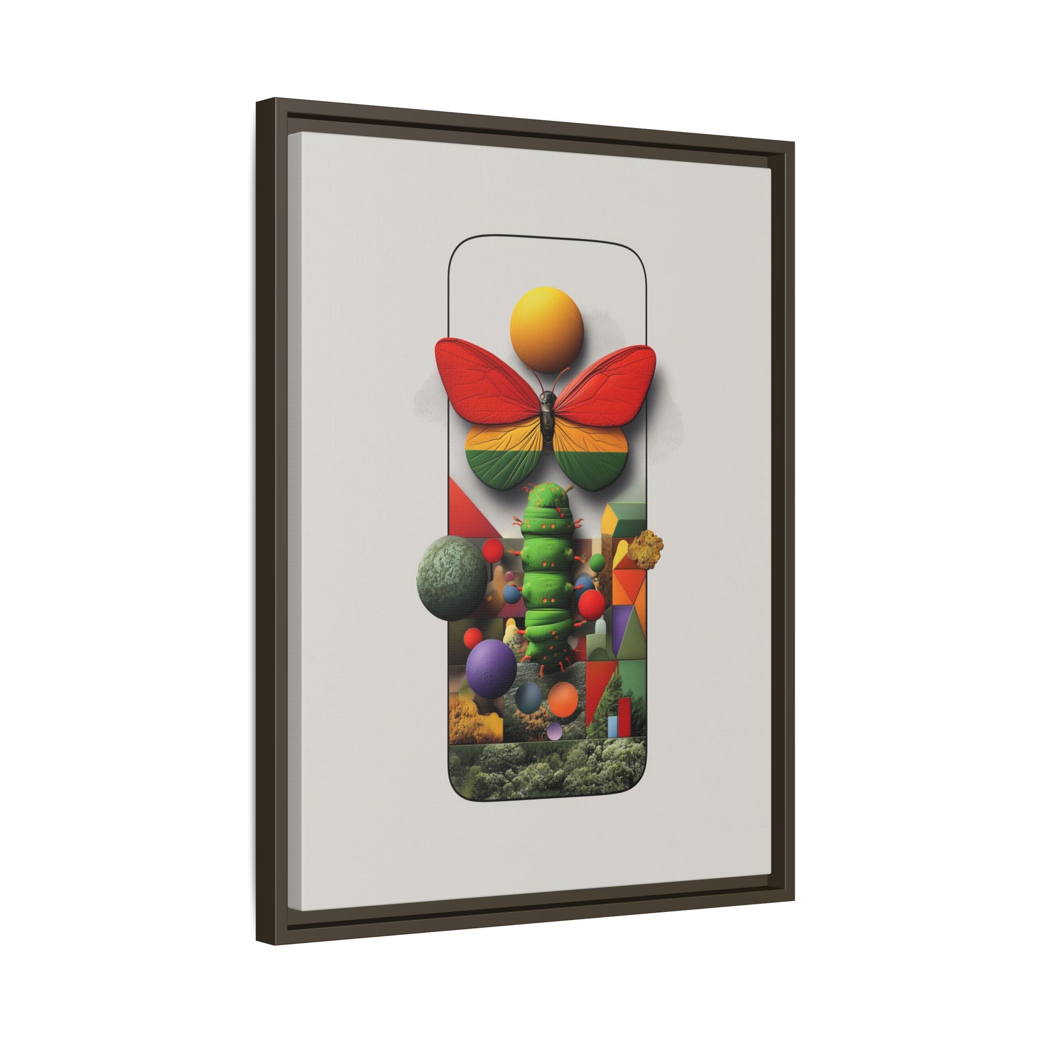 Metamorphosis Framed Print : Geometric Nature Transformation, Vibrant Butterfly Composition   |  Personalized & Custom Orders Available