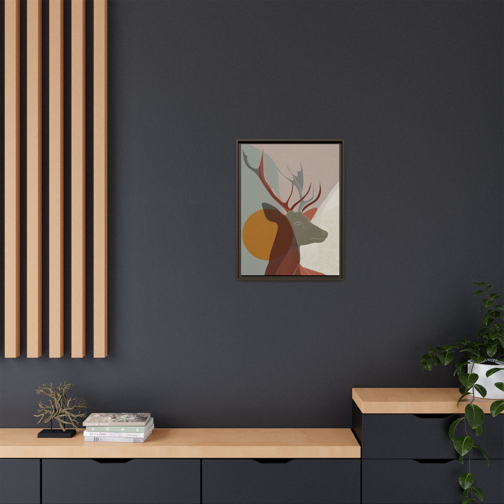 Rustic Reverie Framed Print : Minimalist Deer Profile, Contemporary Graphic Art Print   |  Personalized & Custom Orders Available
