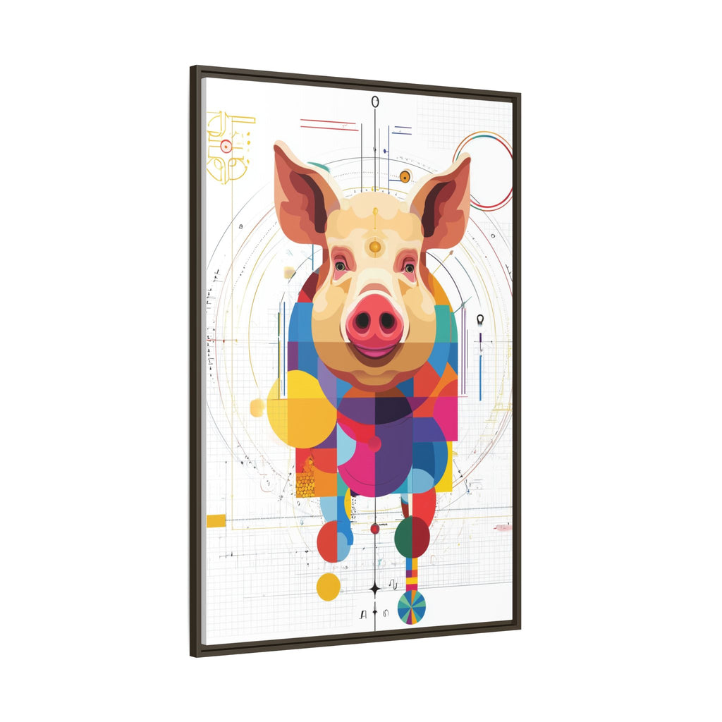 Geometric Pig: Digital Cubist Portrait, Mathematical Animal Abstraction   |    Custom Orders Available