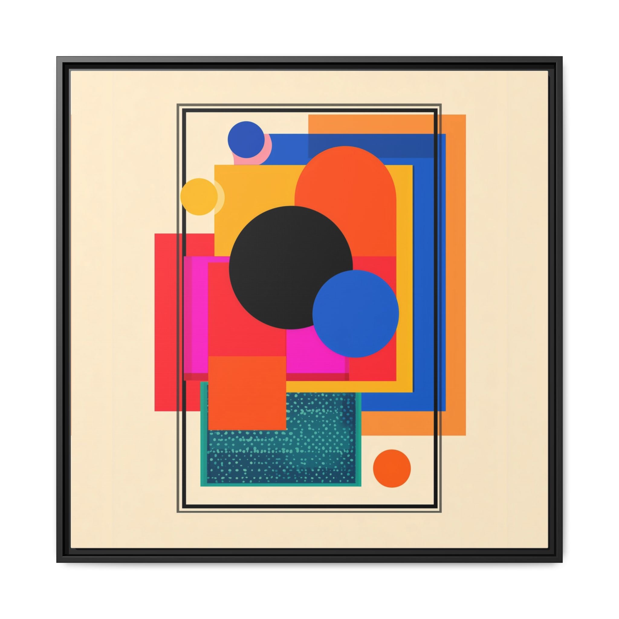 Geometric Harmony: Abstract Color Blocks, Mid-Century Modern Design, Minimalist Art Composition   |   Custom Orders Accepted