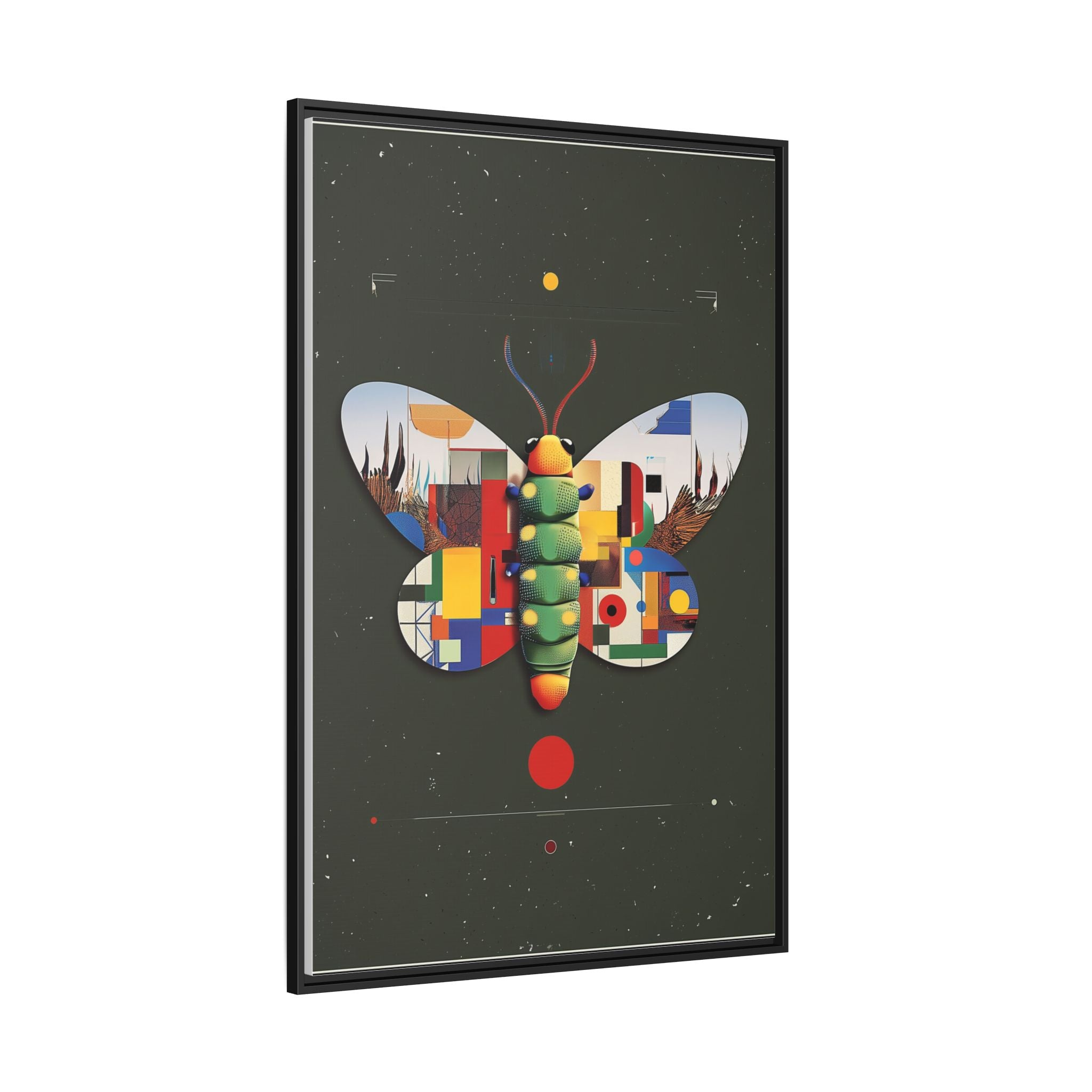 Geometric Butterfly Framed Print : Digital Cubist Interpretation, Modernist Entomological Design   |  Personalized & Custom Orders Available