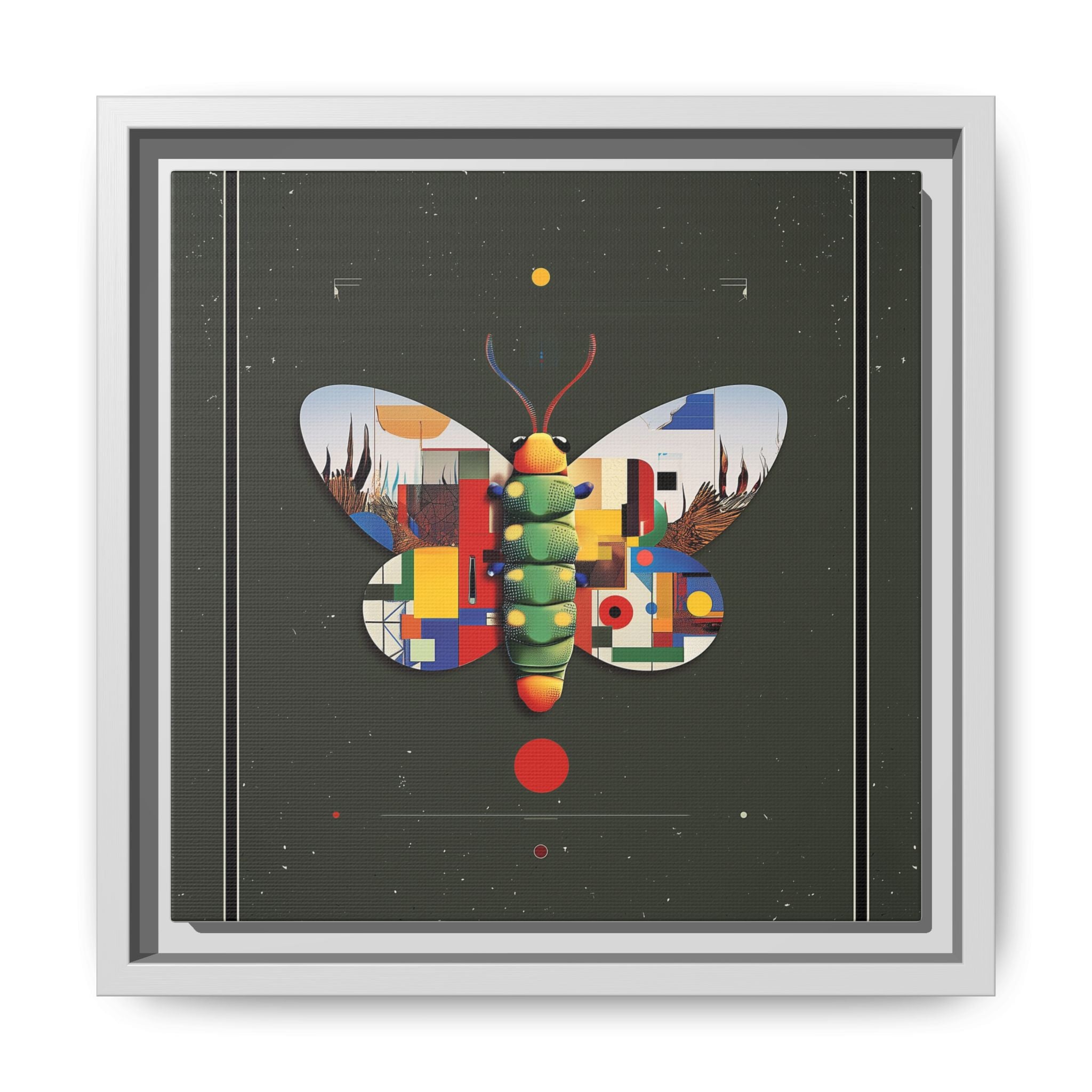 Geometric Butterfly Framed Print : Digital Cubist Interpretation, Modernist Entomological Design   |  Personalized & Custom Orders Available