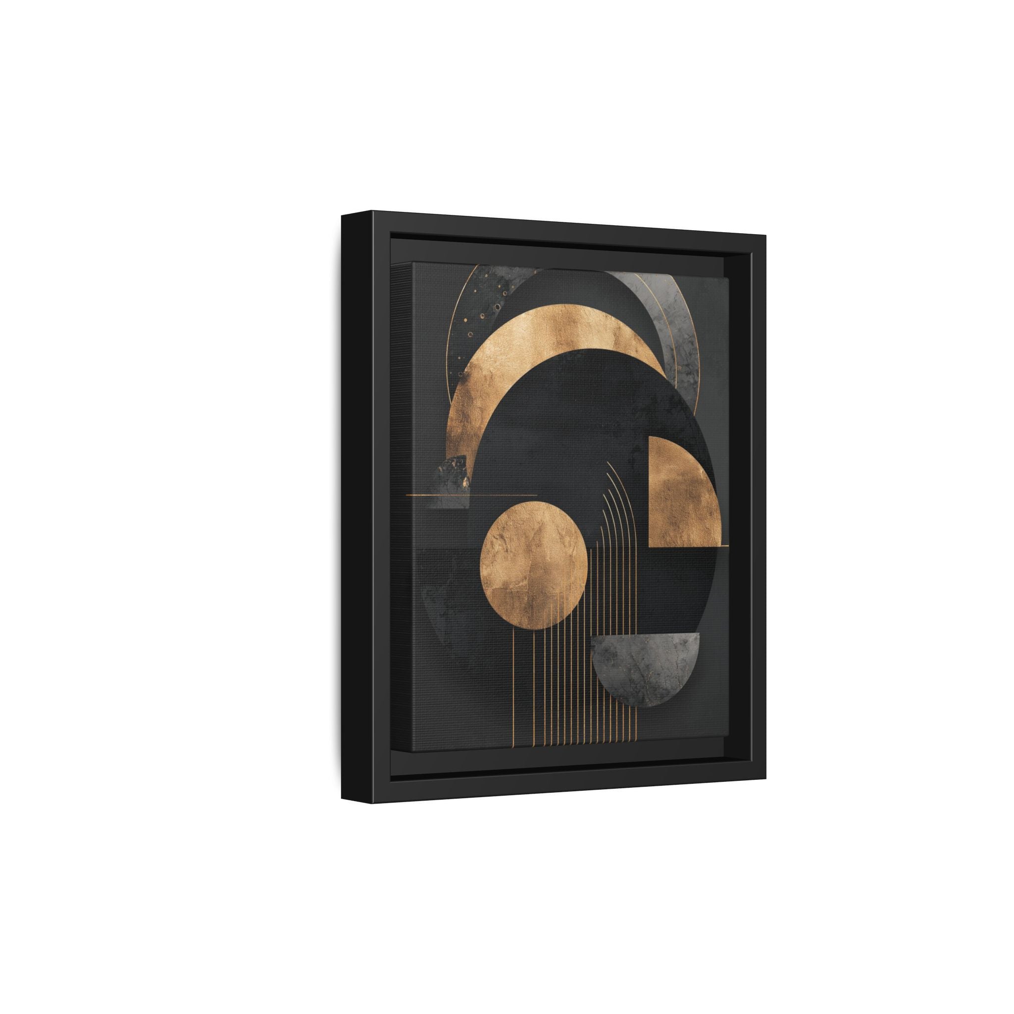 Geometric Resonance: Abstract Gold and Black Design, Minimalist Architectural Art, Modern Metallic Composition   |   Custom Orders Accepted