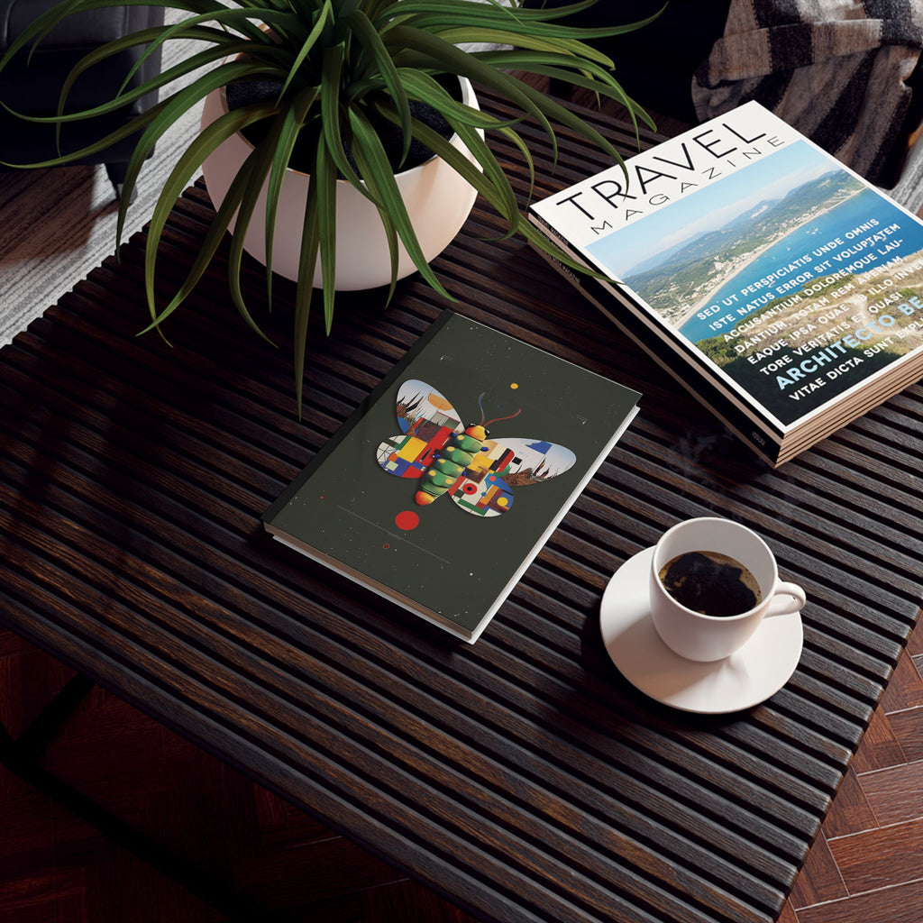 Geometric Butterfly: Constructivist Digital Art, Bauhaus-Inspired Insect Illustration Personalized Journal   |