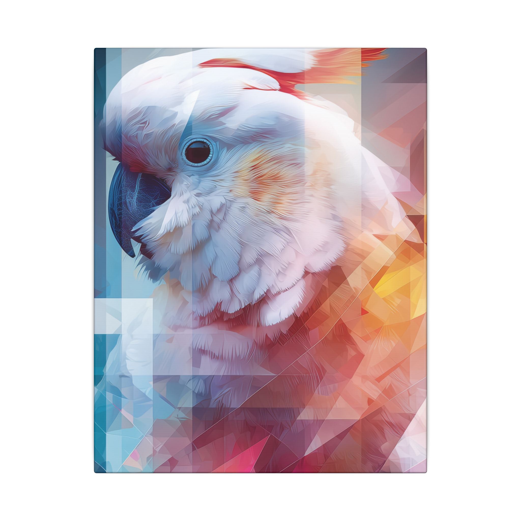 Geometric Cockatoo: Prismatic Wildlife Portrait, Low-Poly Digital Art   |    Custom Orders Available