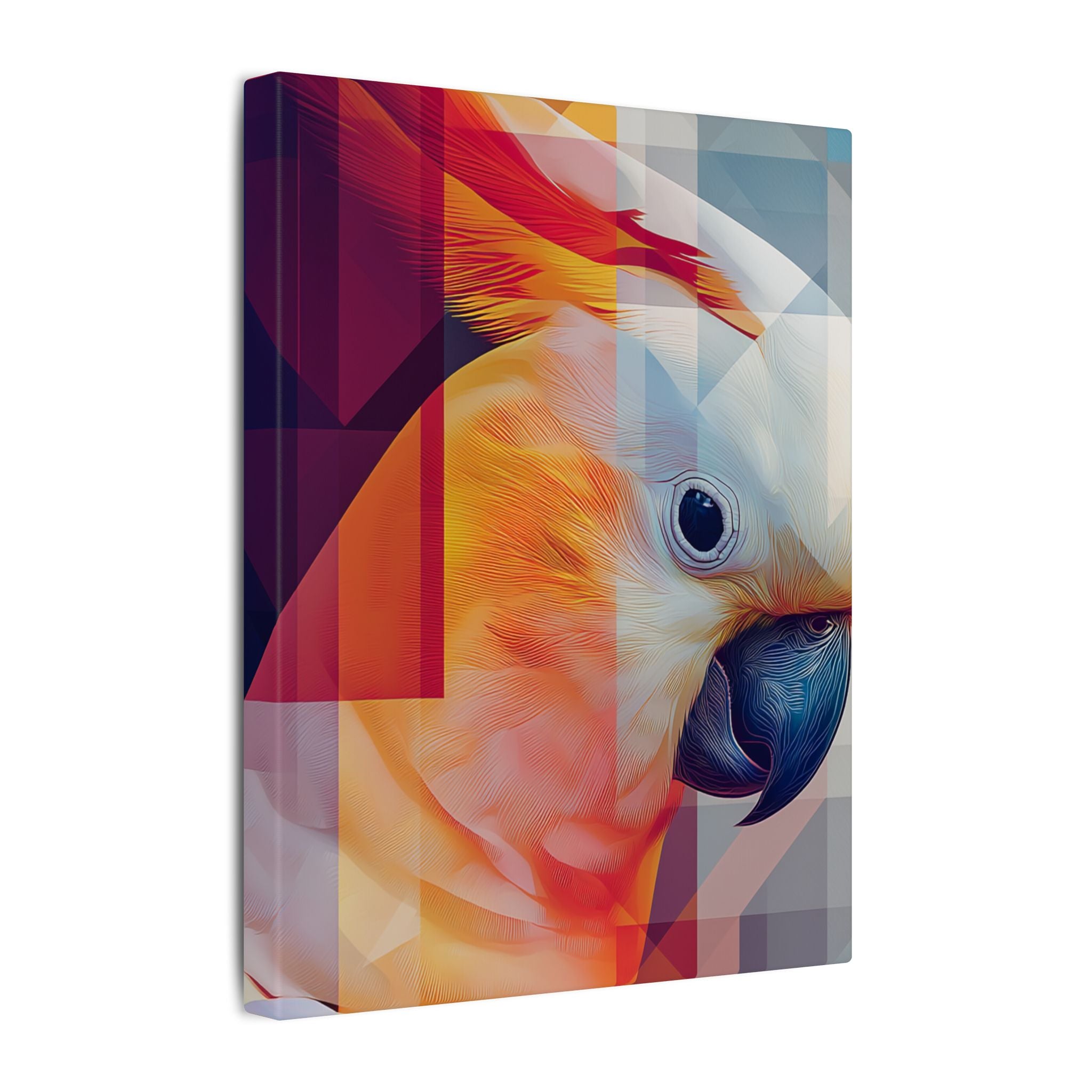 Prismatic Parrot: Geometric Digital Portrait, Fractured Mosaic Avian Art   |    Custom Orders Available