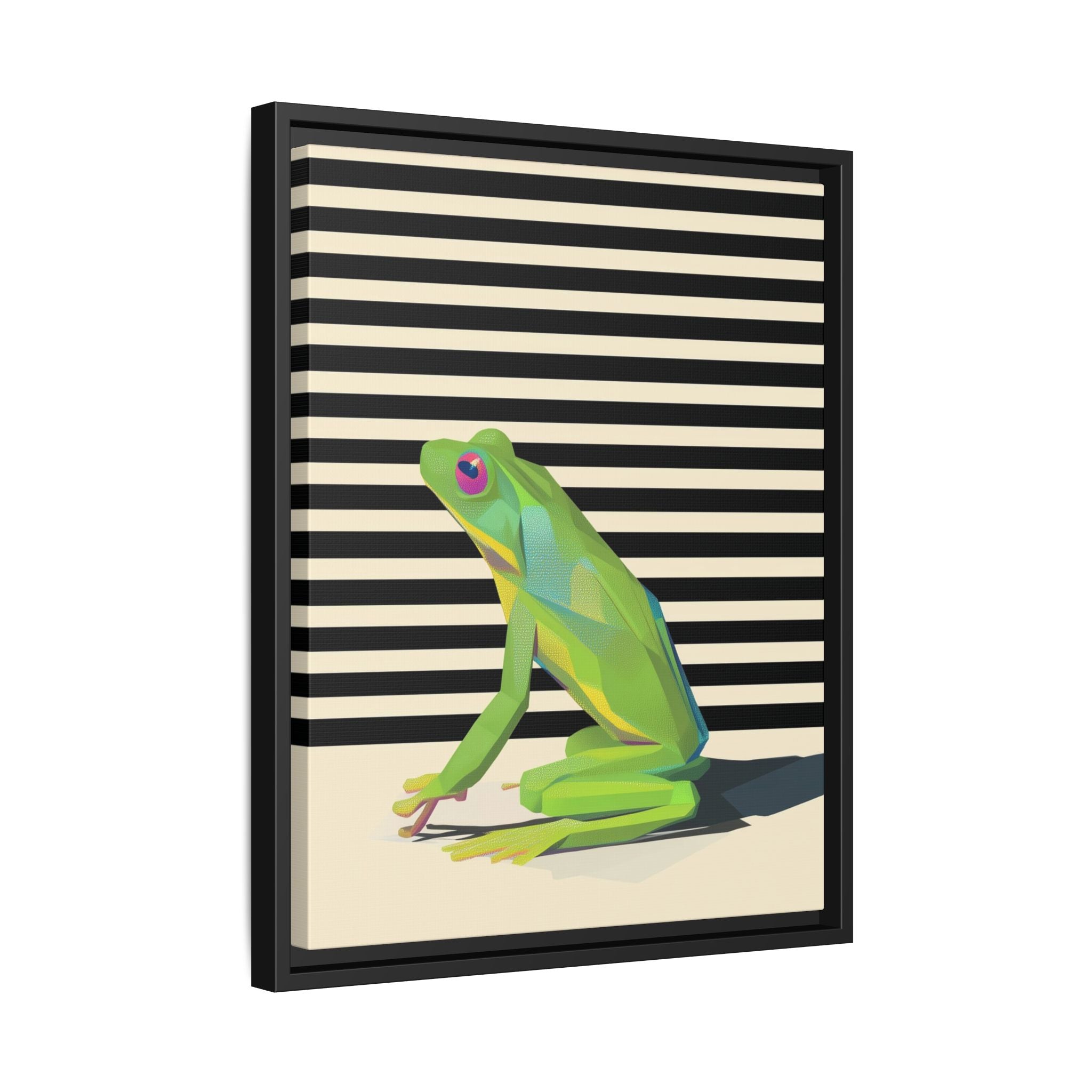 Stylized Frog Portrait Framed Print , Minimalist Pop Art Design   |  Personalized & Custom Orders Available