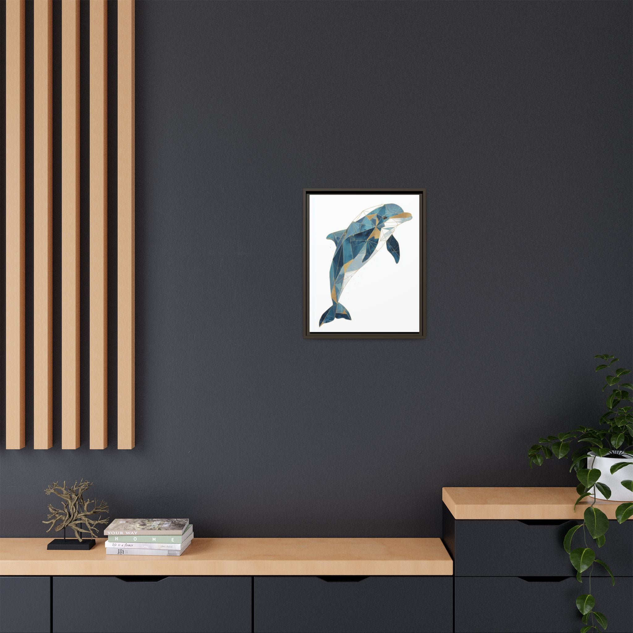 Oceanic Geometry: Dolphin in Blue Polygons, Modern Marine Art   |  Personalized & Custom Orders Available