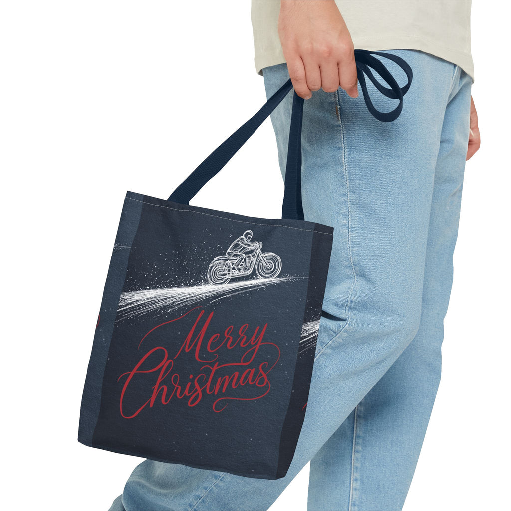 Motorbike Riding Dad Christmas Tote Bag (AOP)