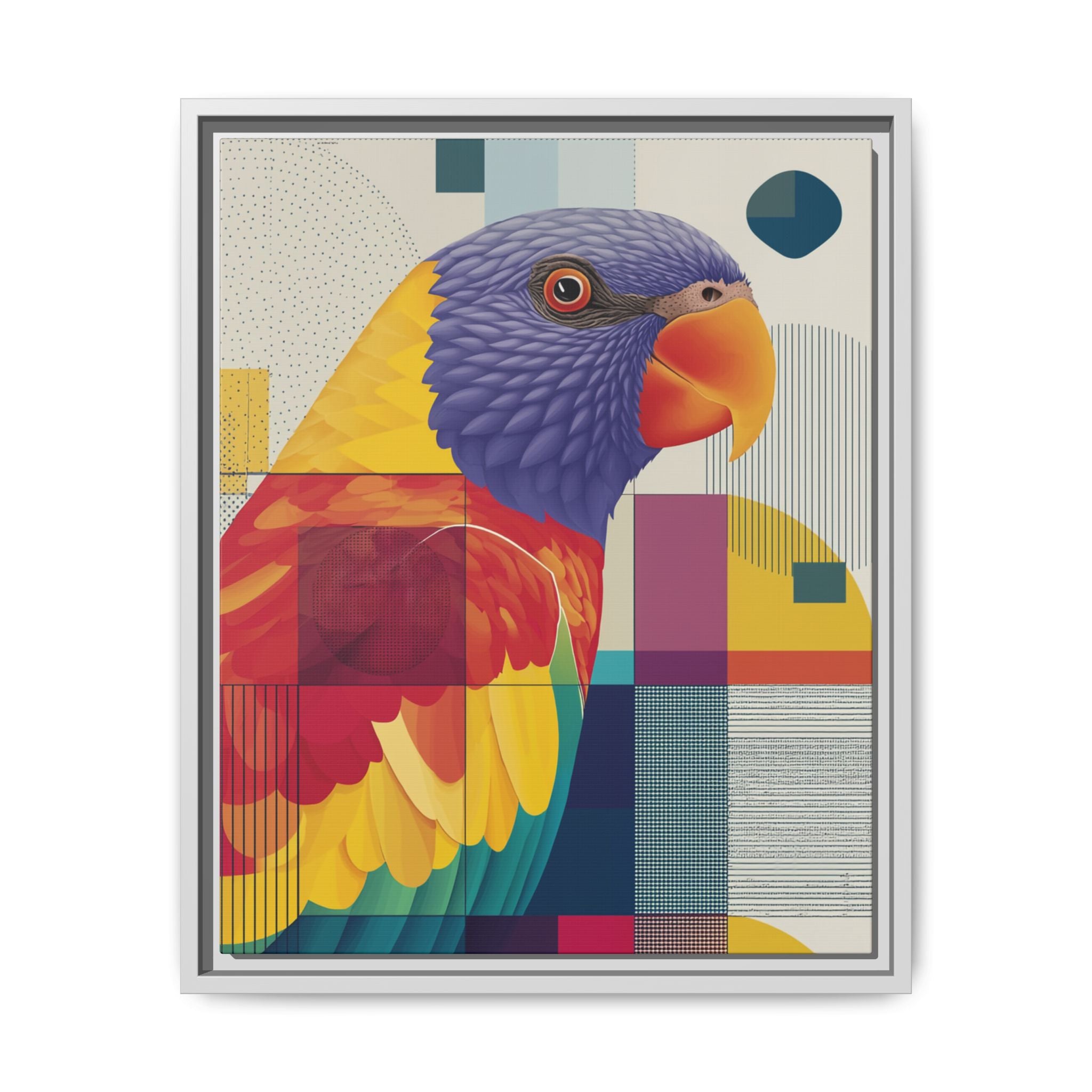 Geometric Parrot: Abstract Wildlife Art, Modern Color Block Design   |  Personalized & Custom Orders Available