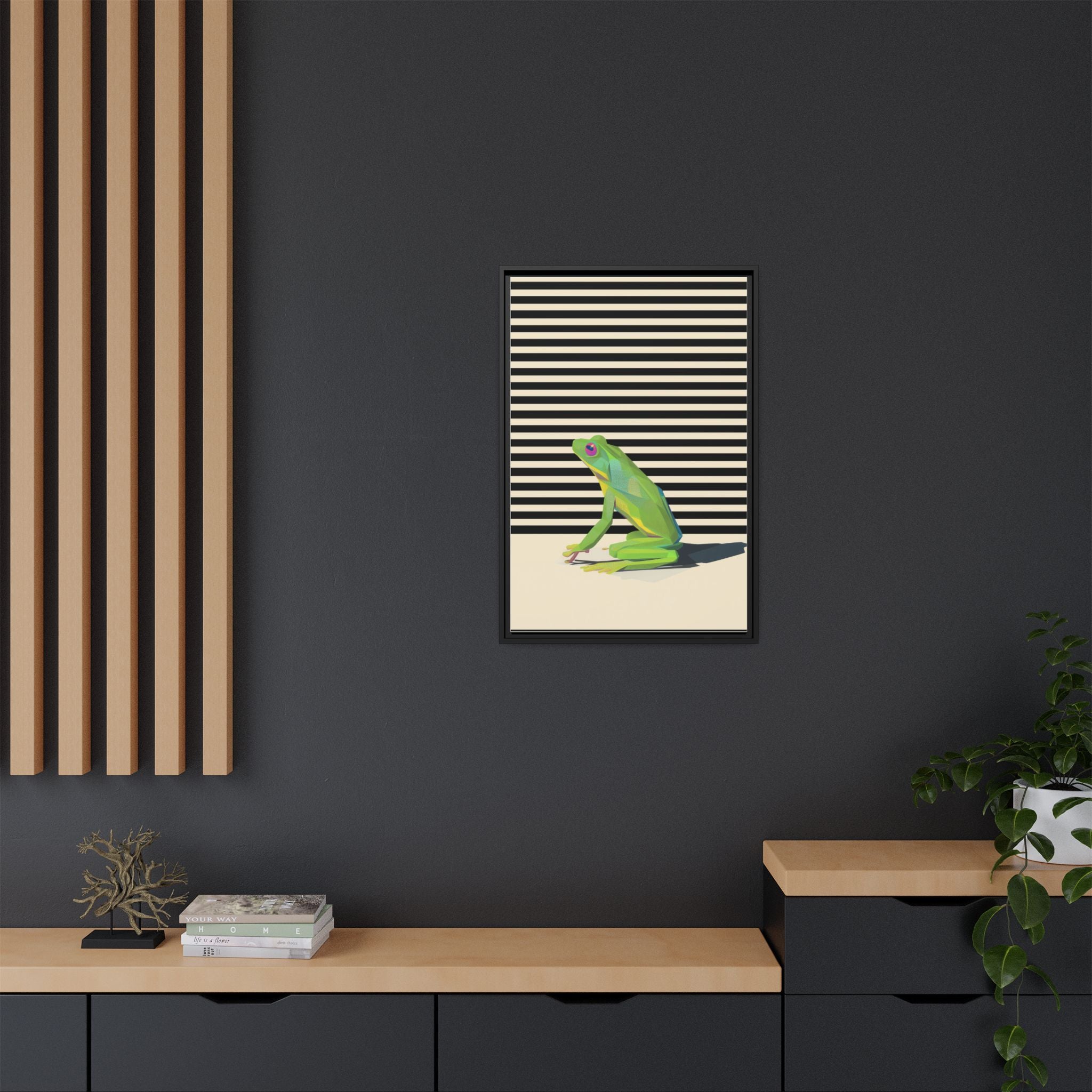 Geometric Frog Persona: Modern Wildlife Illustration, Vibrant Graphic Design   |  Personalized & Custom Orders Available