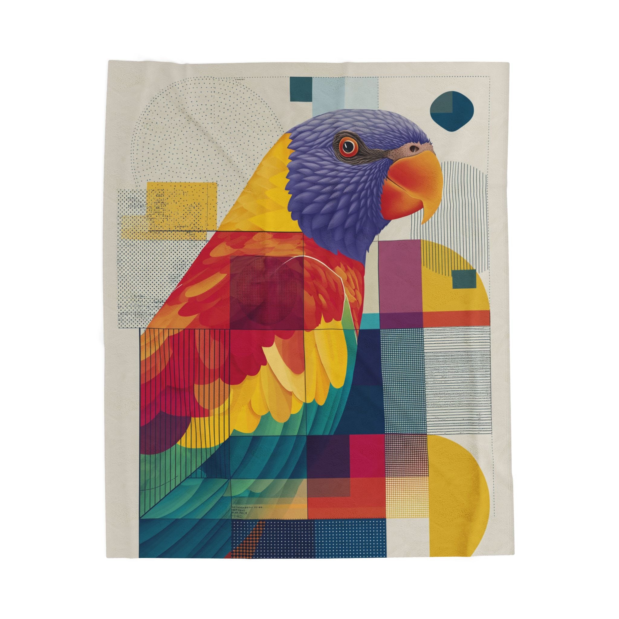 Chromatic Parrot Quilt Cover, Doona Cover, Duvet : Geometric Prismatic Design, Modern Cubist Illustration   |    Custom Orders Available