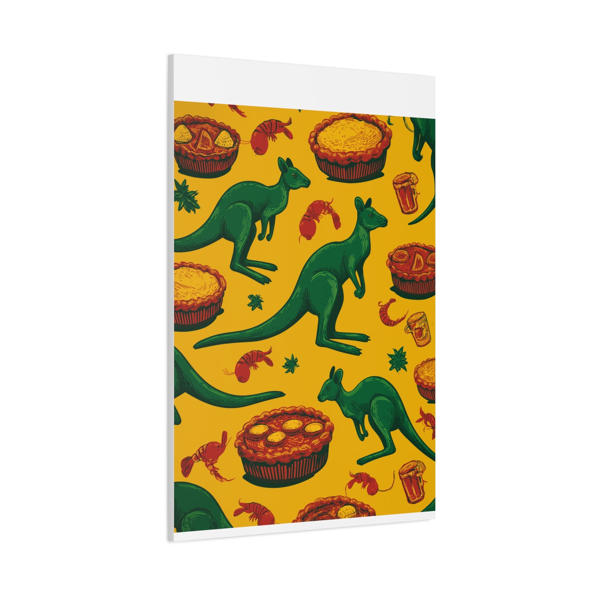 Kangaroo Canvas Wall Art, Vibrant Animal Decor, Unique Gift for Nature Lovers, Fun Kitchen Wall Hanging, Australian Themed Art