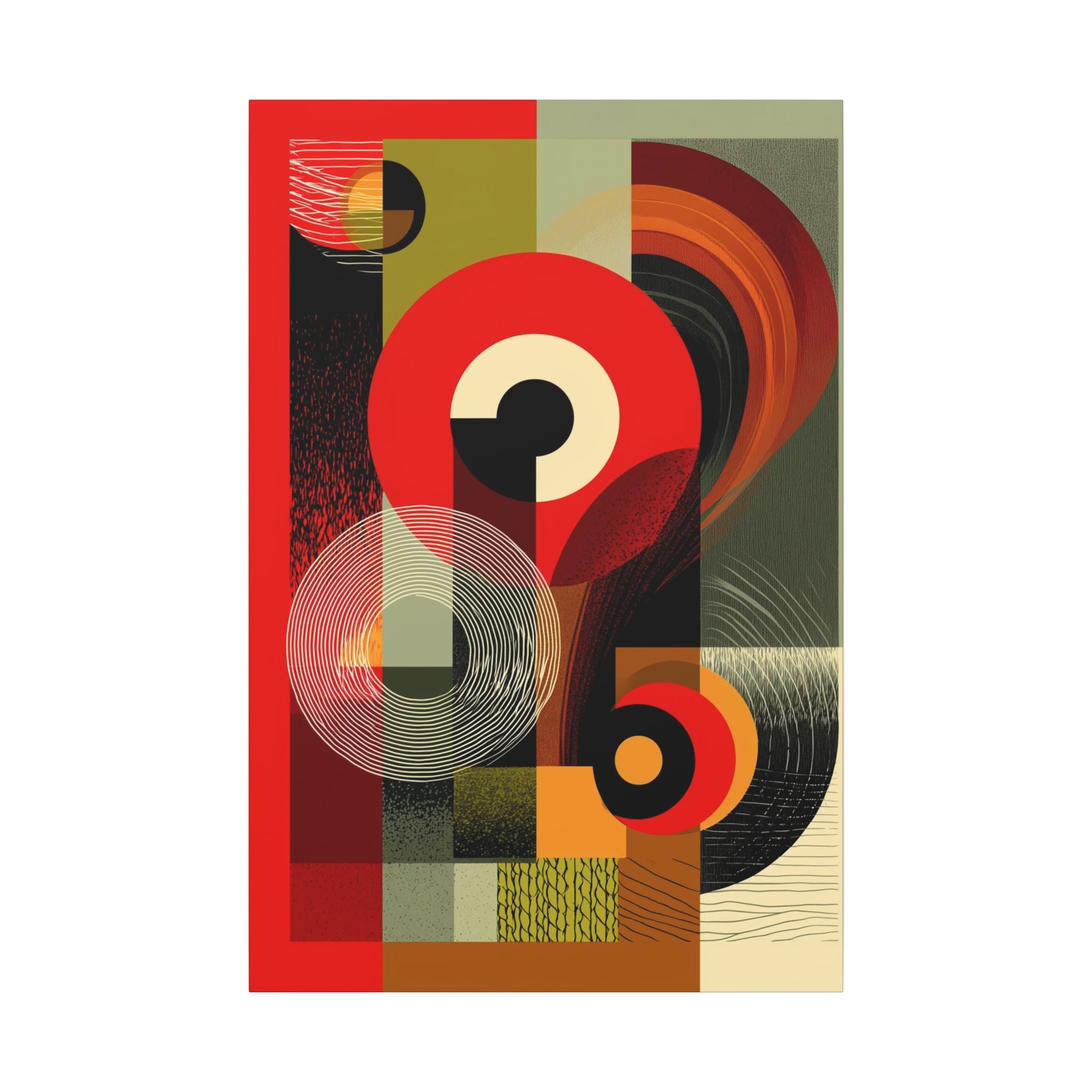 Geometric Convergence: Mid-Century Modern Abstract, Constructivist Design Principles, Bold Chromatic Composition   |   Custom Orders