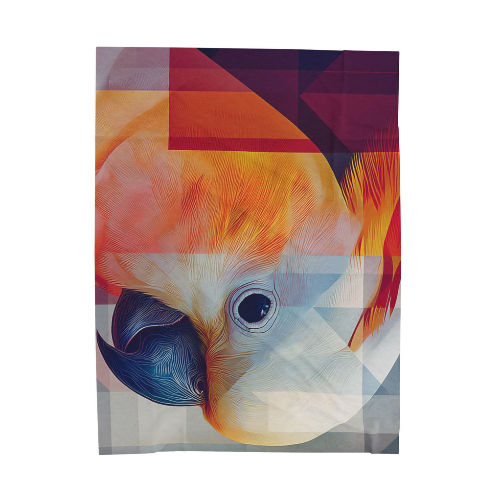 Prismatic Plumage Quilt Cover, Doona Cover, Duvet : Geometric Cockatoo Portrait, Digital Mosaic Art   |    Custom Orders Available