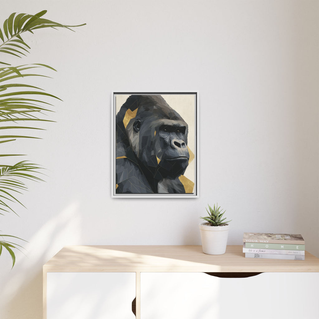 Primal Geometry: Polygonal Gorilla Portrait, Modern Metallic Wildlife Art   |  Personalized & Custom Orders Available