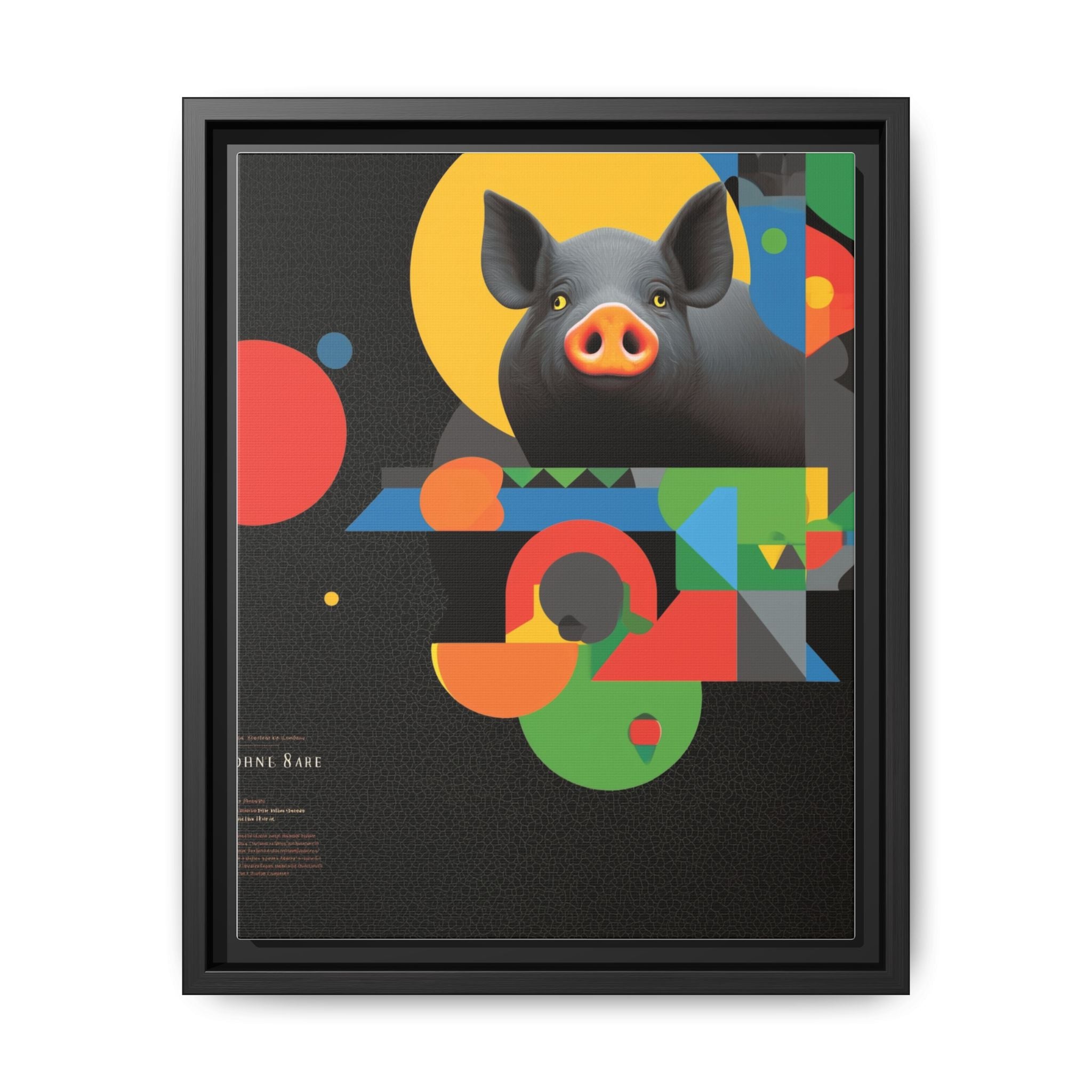 Geometric Pig Poster: Abstract Graphic Design, Colorful Modernist Composition   |    Custom Orders Available