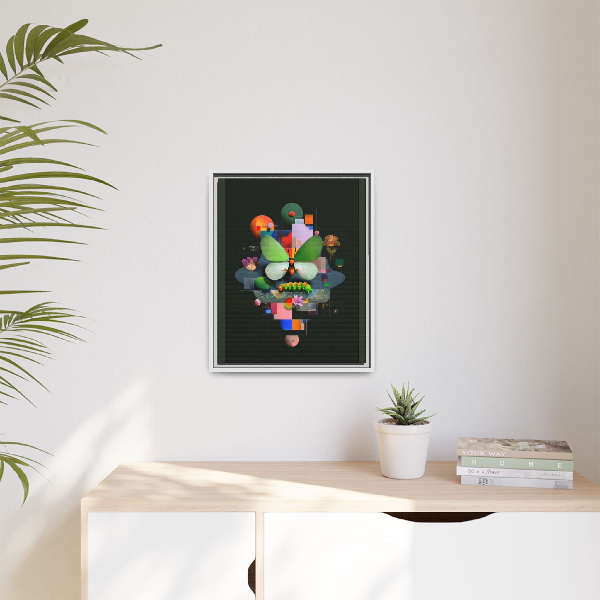 Metamorphosis Geometry Framed Print : Digital Nature Synthesis, Butterfly Abstraction   |  Personalized & Custom Orders Available