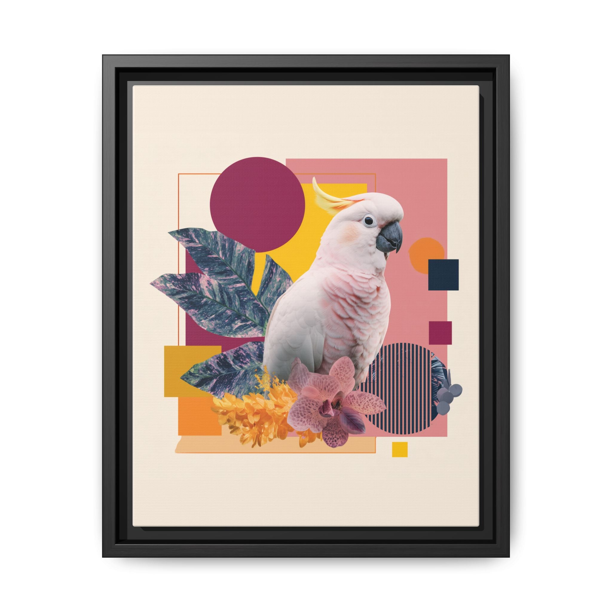 Cockatoo in Geometric Paradise: Tropical Avian Design, Modern Abstract Art   |    Custom Orders Available