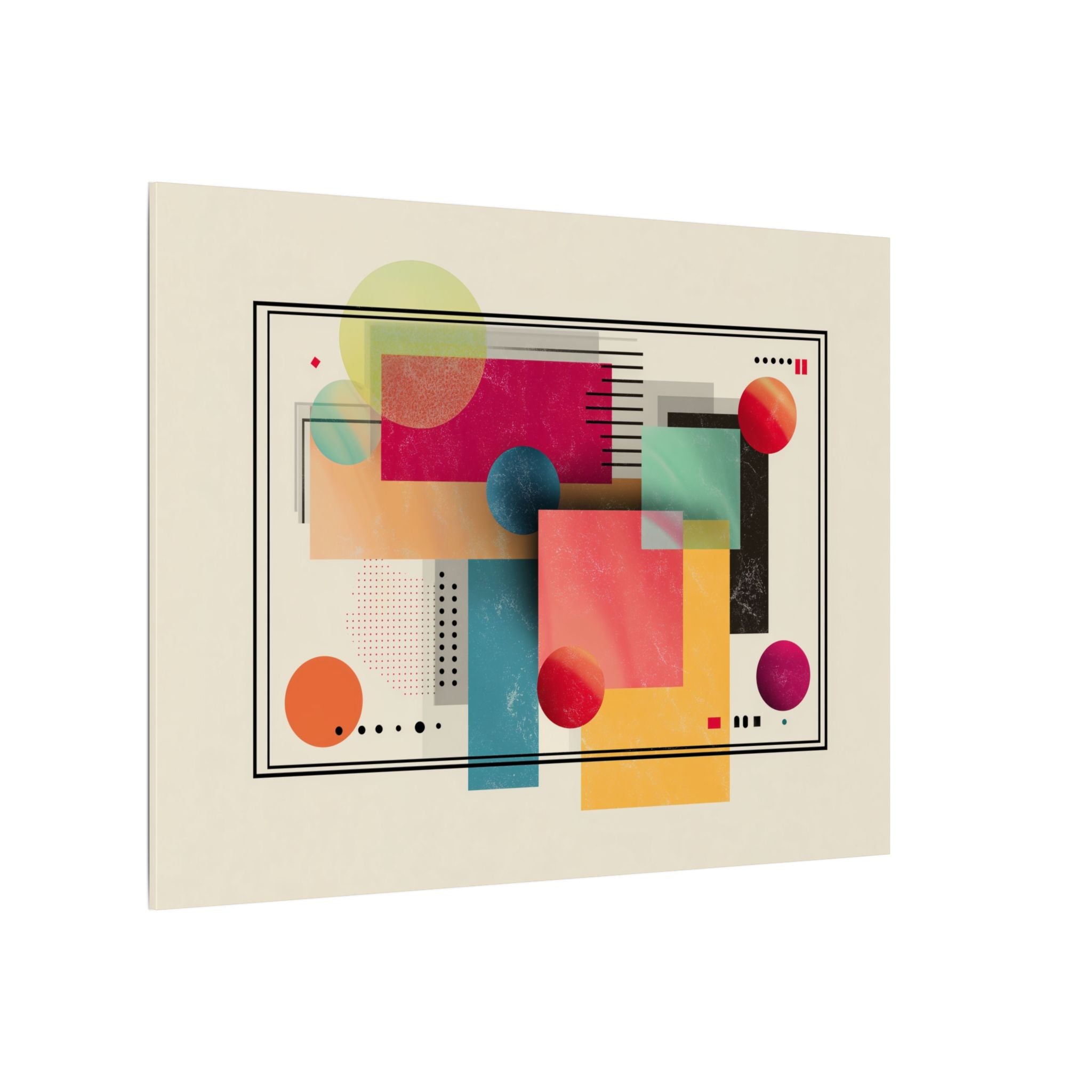 Geometric Dynamism: Bauhaus Abstraction, Translucent Shapes, Modernist Composition   |   Custom Orders Accepted