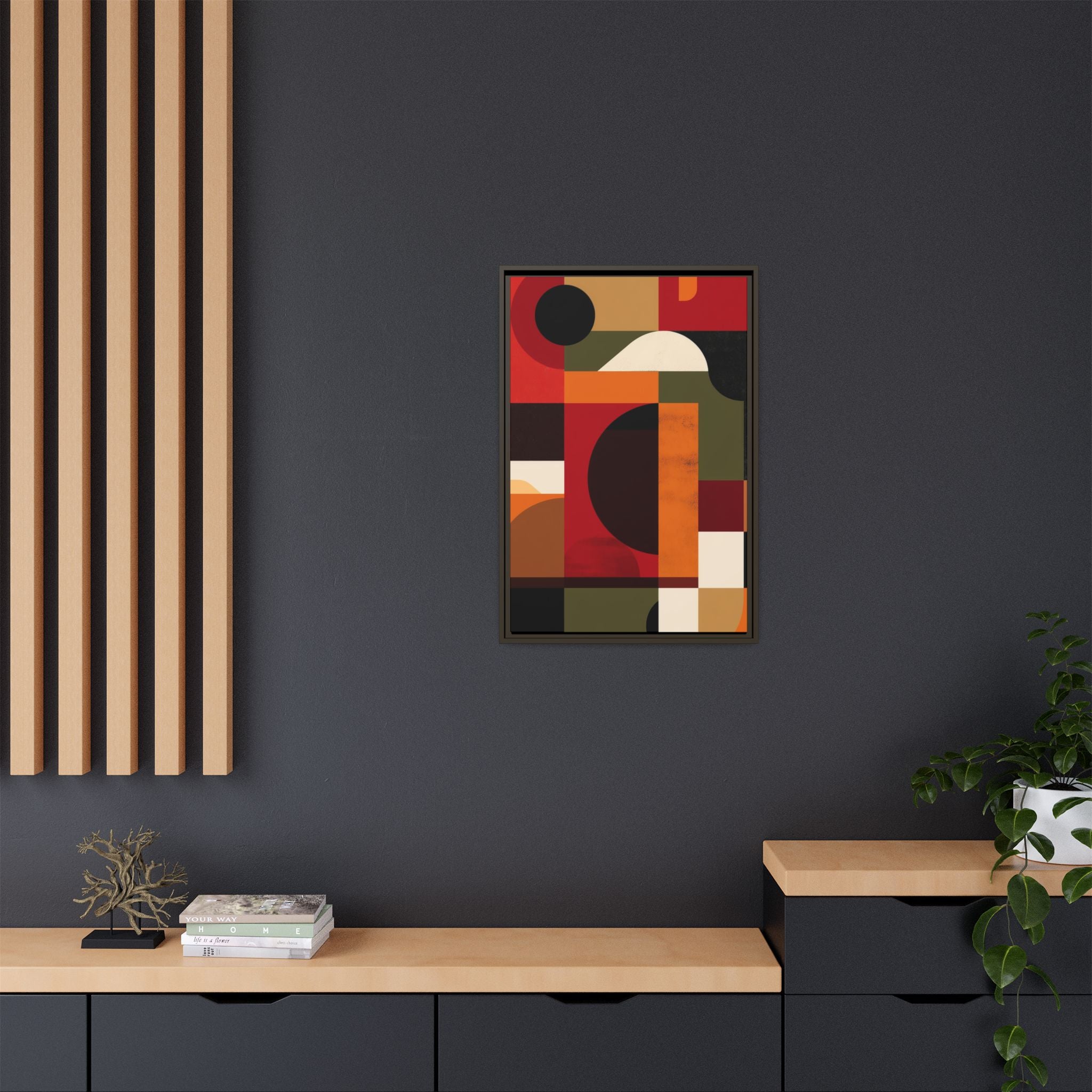 Geometric Convergence: Abstract Bauhaus Design, Constructivist Color Blocks, Architectural Art Composition   |   Custom Orders Accepted