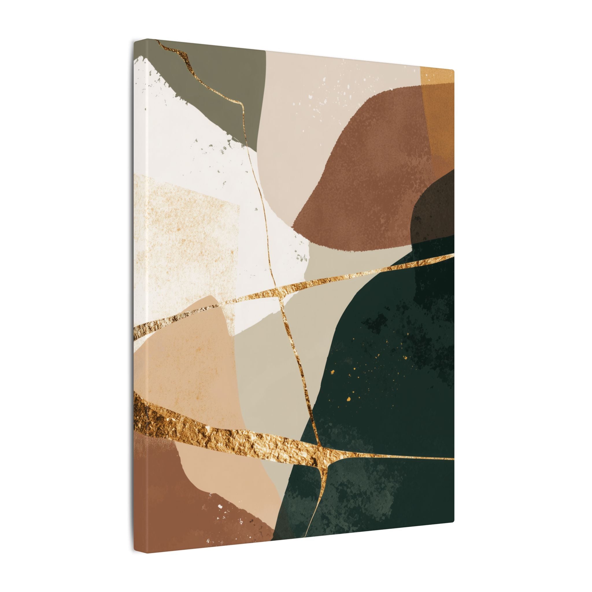 Canvas Print, Abstract Earthy Gold Wall Art, Modern Designer Home Decor, Stretched Matte Canvas; Thick, Multi-Size, Office Decor