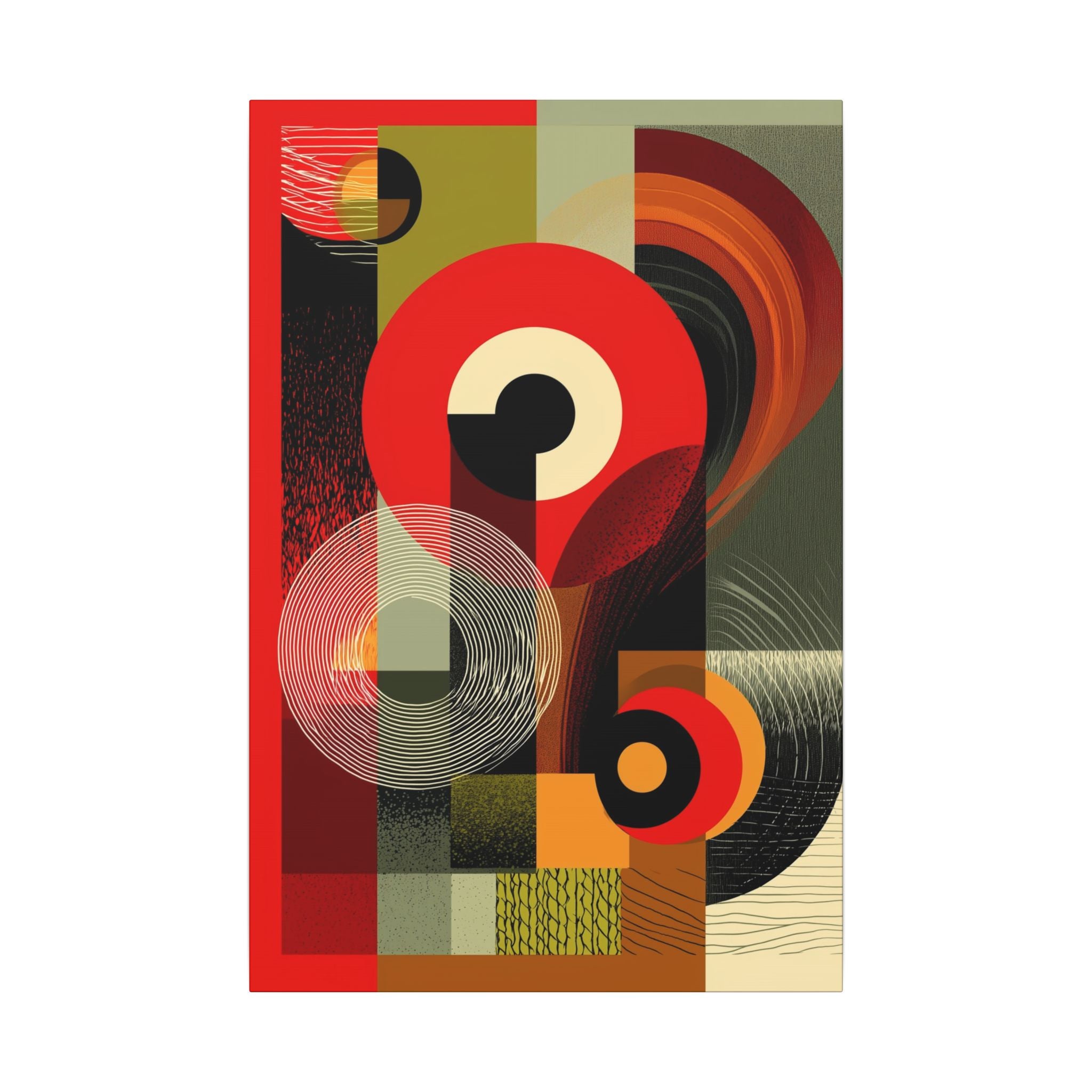 Geometric Convergence: Mid-Century Modern Abstract, Constructivist Design Principles, Bold Chromatic Composition   |   Custom Orders