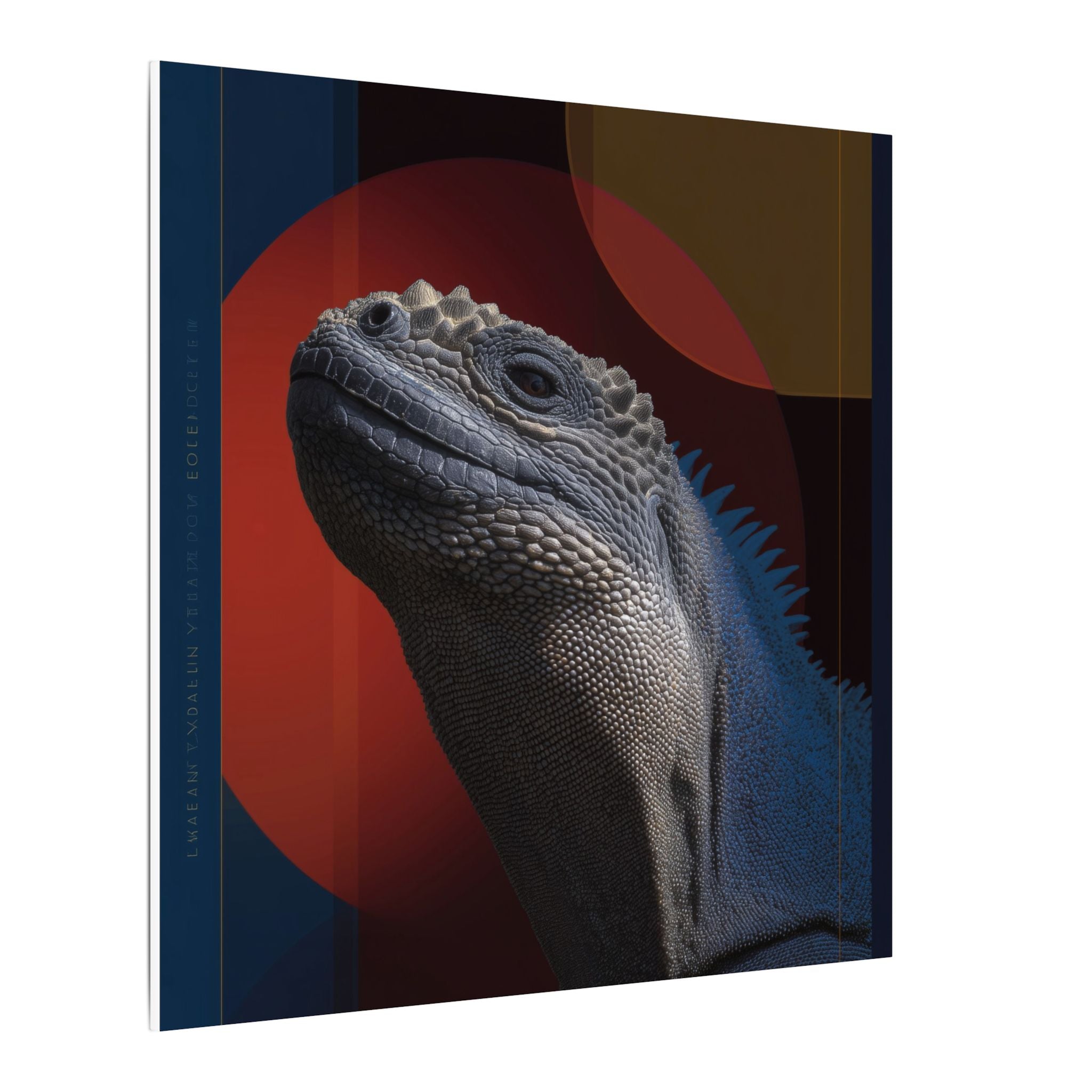 Marine Iguana Canvas: Reptilian Portrait, Digital Naturalism   |    Custom Orders Available