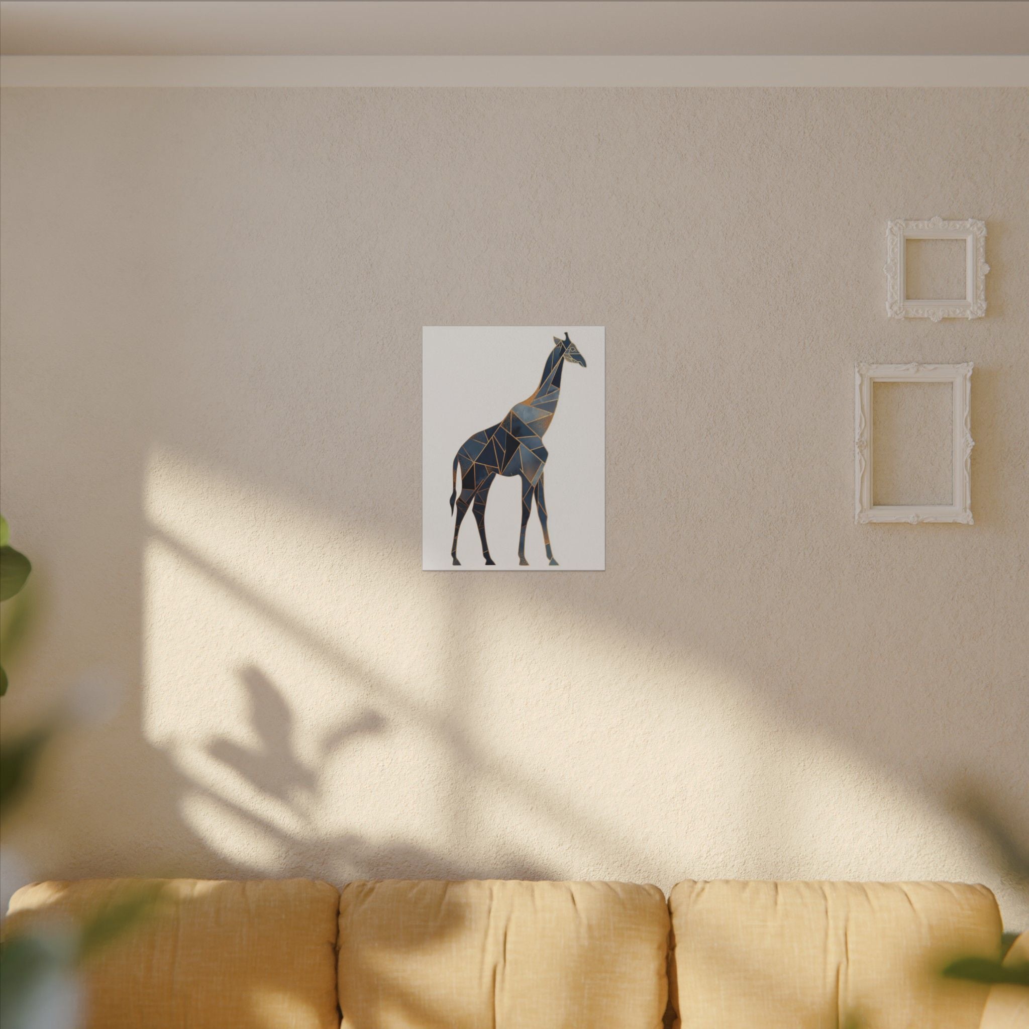 Geometric Giraffe: Low Poly Wildlife Art, Blue Polygon Design, Modern Abstract Animal Portrait   |  Personalized & Custom Orders Available