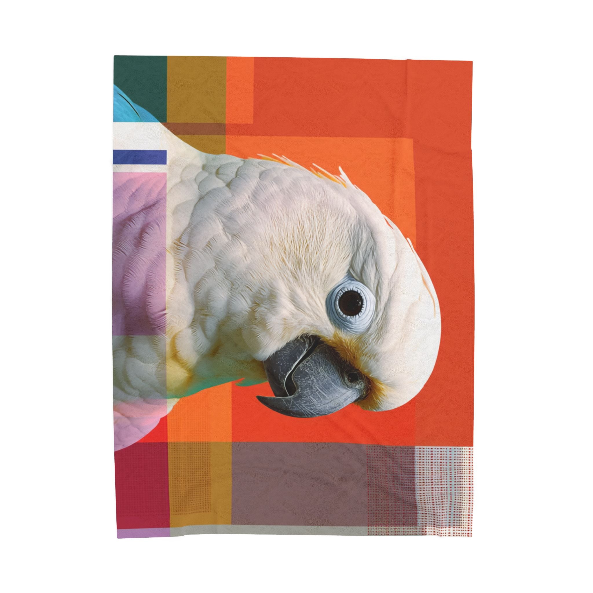 Cockatoo Chromatics Quilt Cover, Doona Cover, Duvet : Geometric Pop Art Portrait, Modern Avian Abstract   |    Custom Orders Available