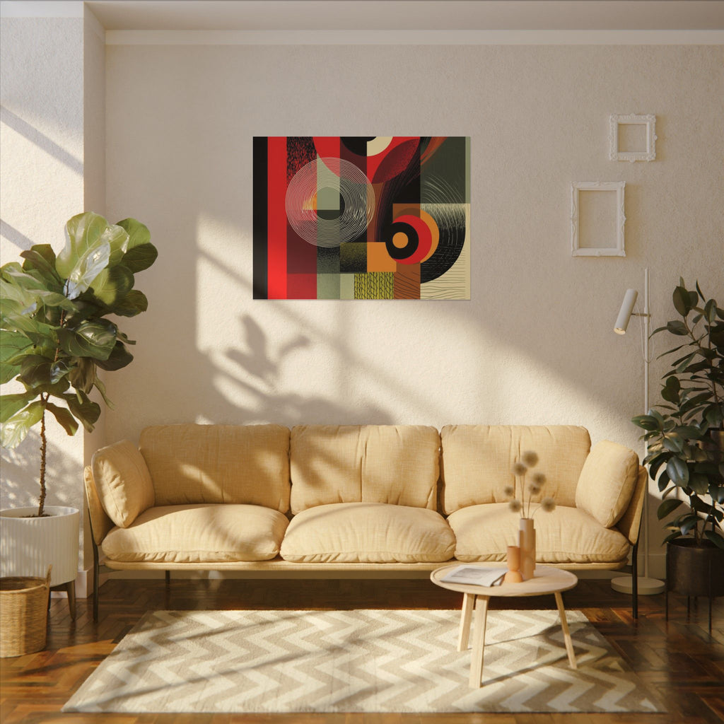 Geometric Convergence: Mid-Century Modern Abstract, Constructivist Design Principles, Bold Chromatic Composition   |   Custom Orders