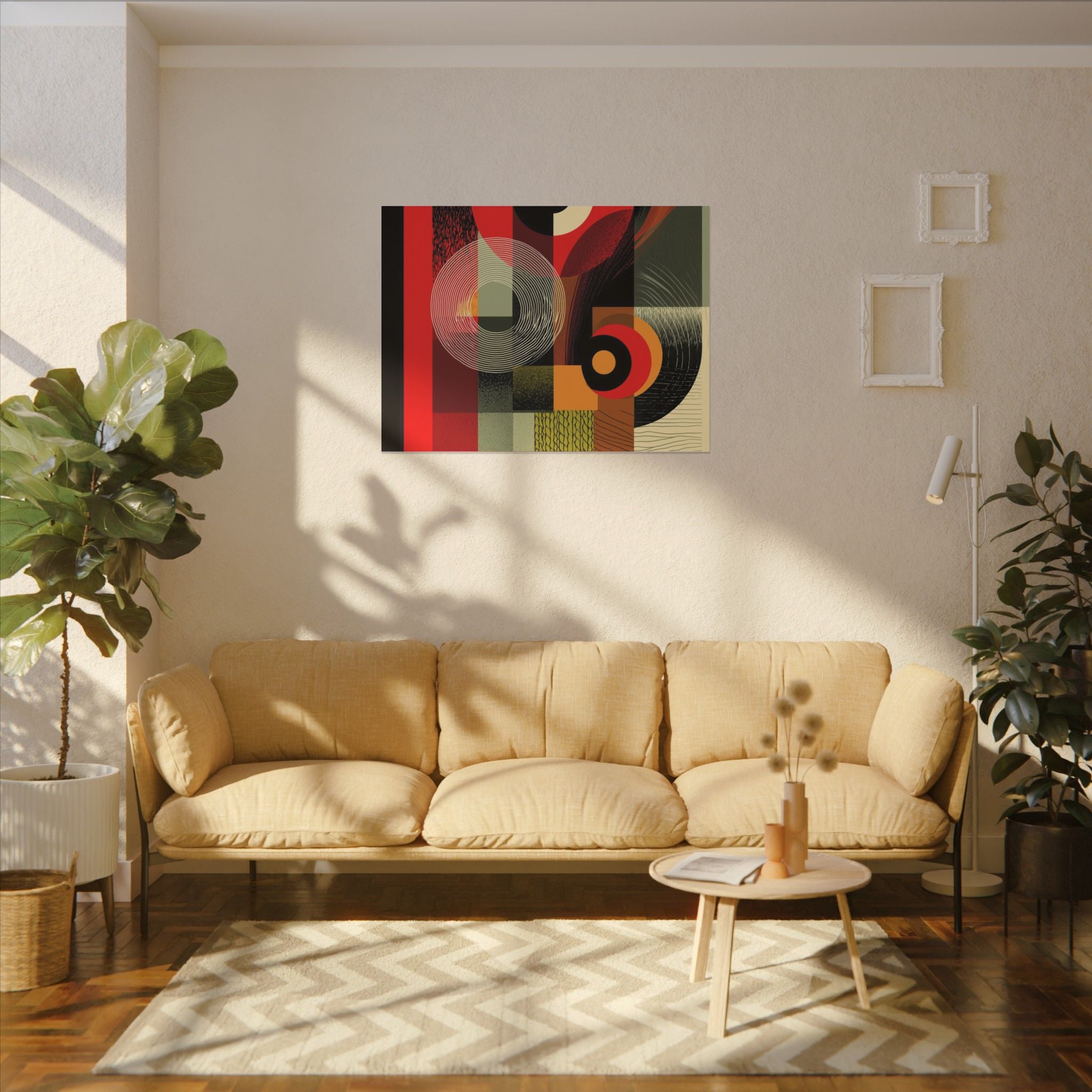 Geometric Convergence: Mid-Century Modern Abstract, Constructivist Design Principles, Bold Chromatic Composition   |   Custom Orders