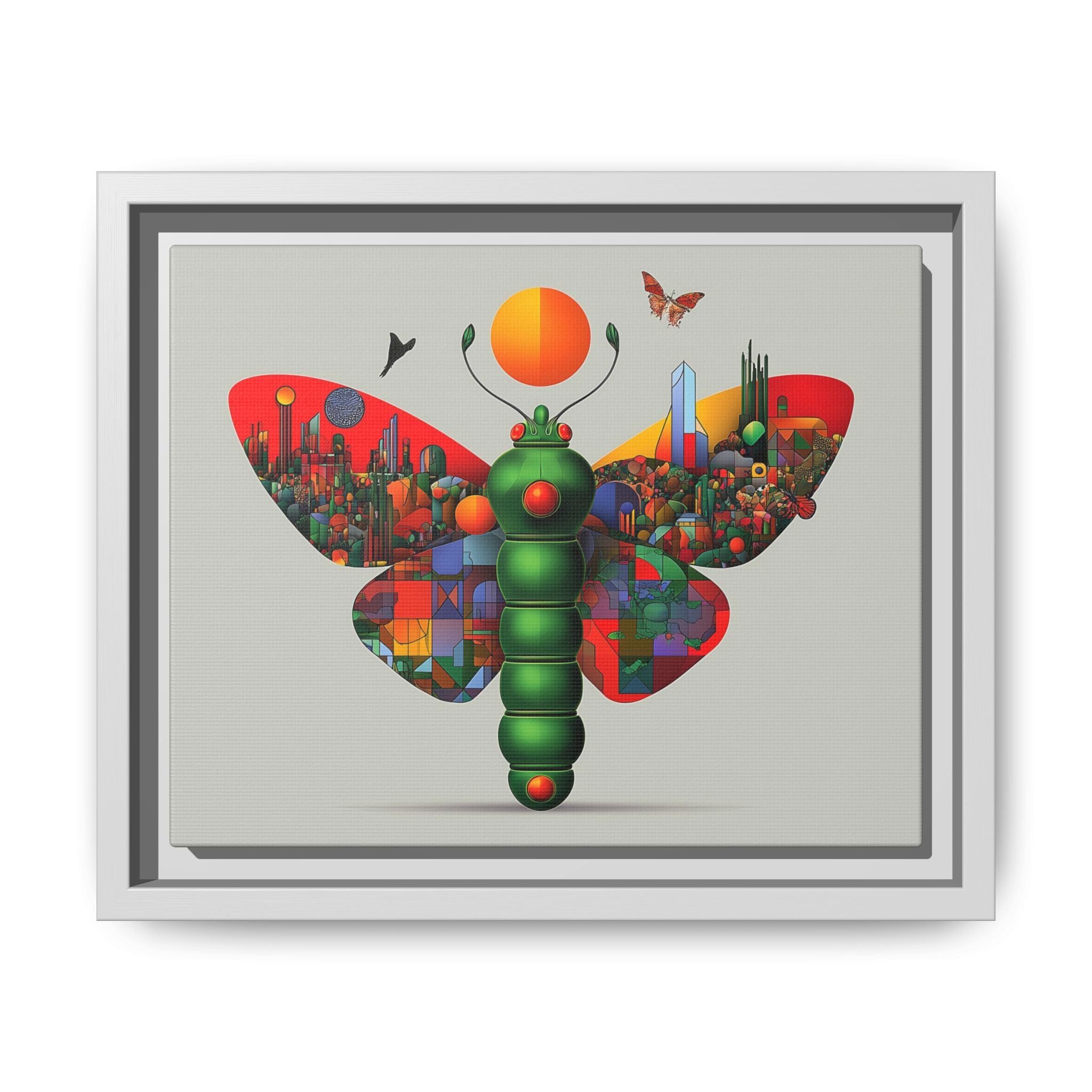 Urban Metamorphosis: Geometric Butterfly Cityscape, Cubist Digital Illustration   |    Custom Orders Available