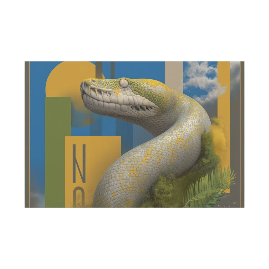 Serpent Sovereignty: Digital Wildlife Illustration, Geometric Botanical Landscape   |    Custom Orders Available
