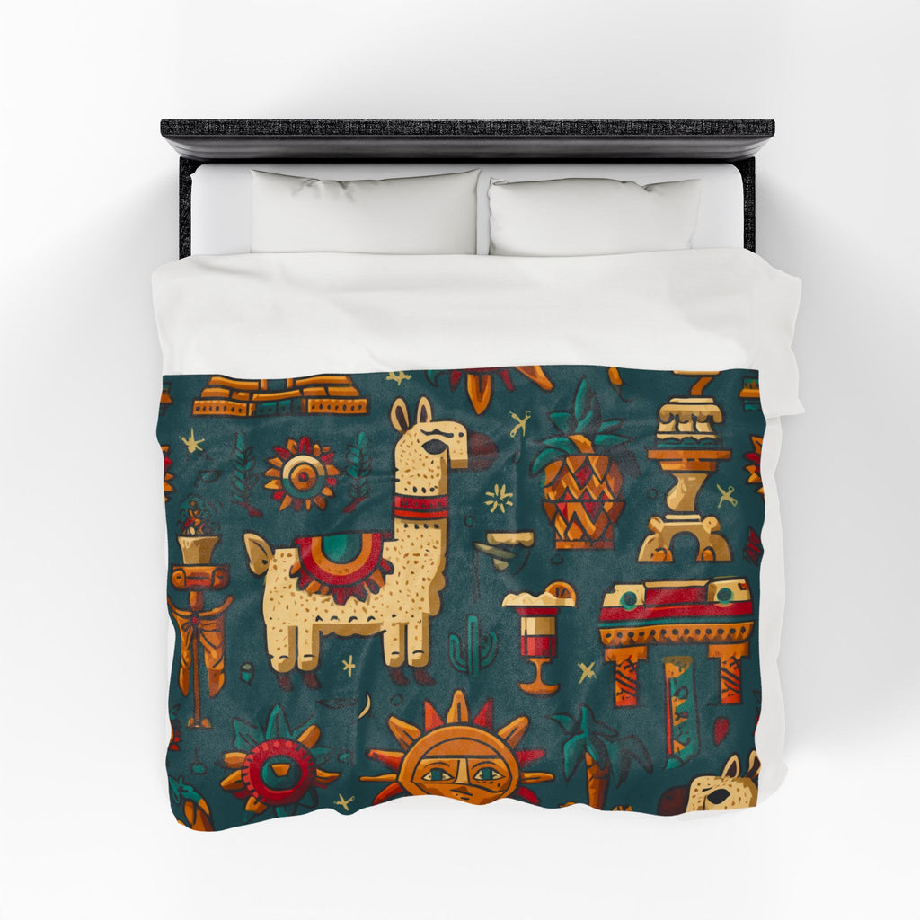 Mesoamerican Fiesta: Vibrant Southwestern Aztec Pattern, Flat Cartoon Style Seamless Design   |   Custom Orders Accepted