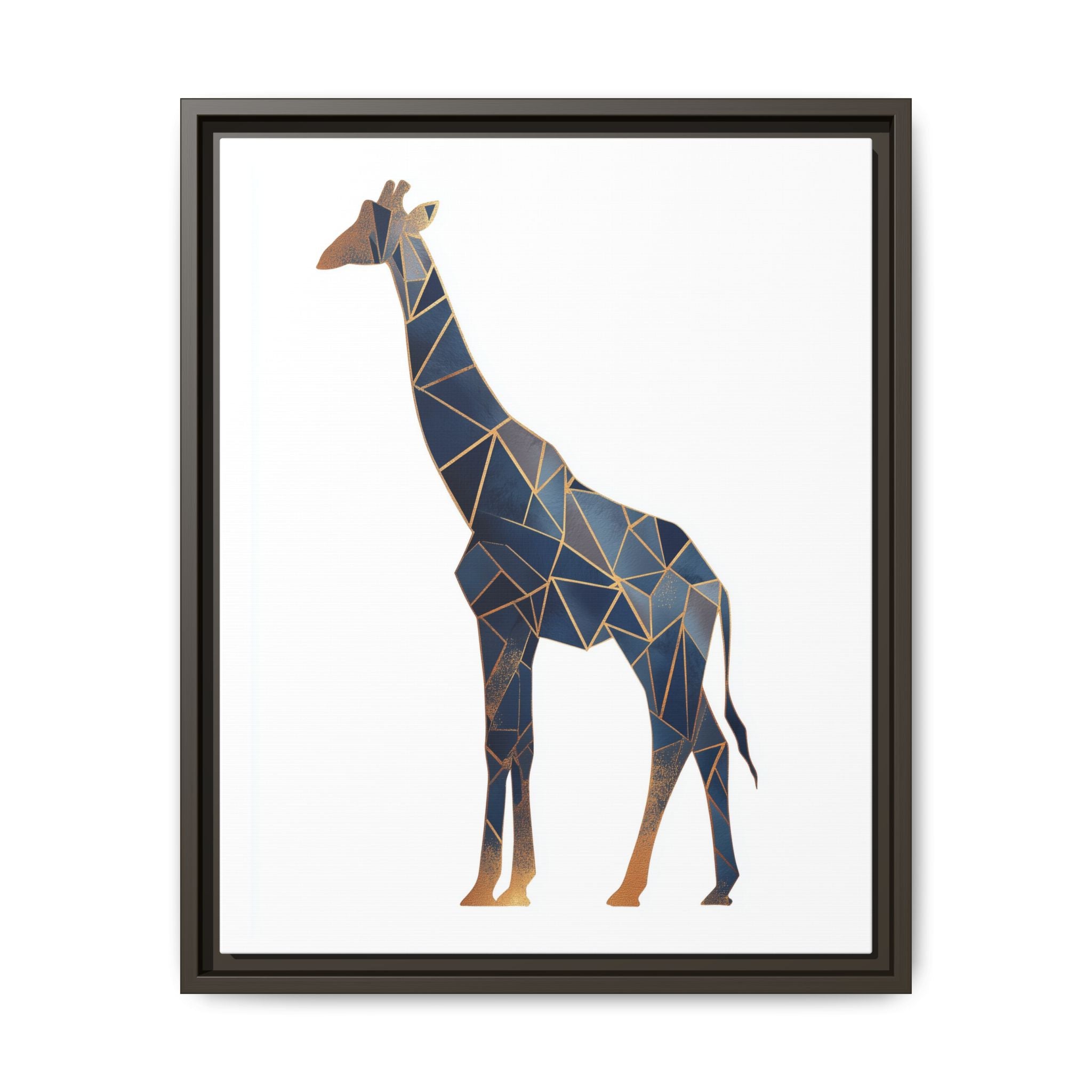 Geometric Giraffe Framed Print : Faceted Blue Mosaic, Modern Wildlife Art   |  Personalized & Custom Orders Available