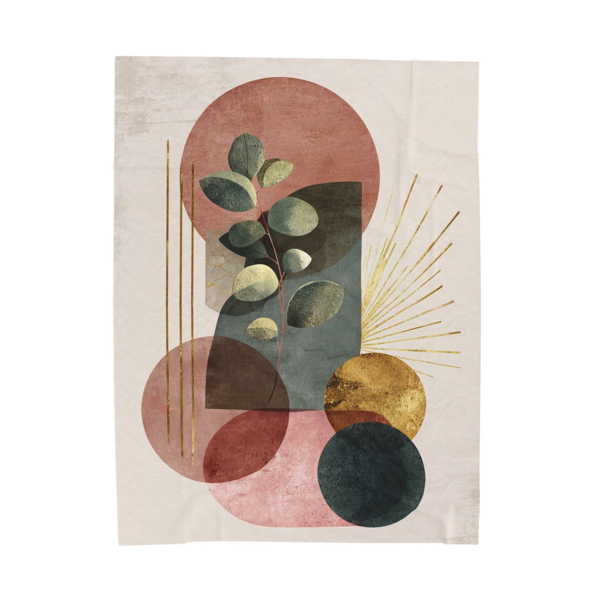 Eucalyptus Geometry: Botanical Abstract Composition, Minimalist Earth Tone Design   |    Custom Orders Available