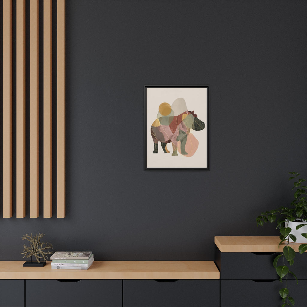 Geometric Hippo: Abstract Animal Art, Modern Watercolor Shapes   |  Personalized & Custom Orders Available