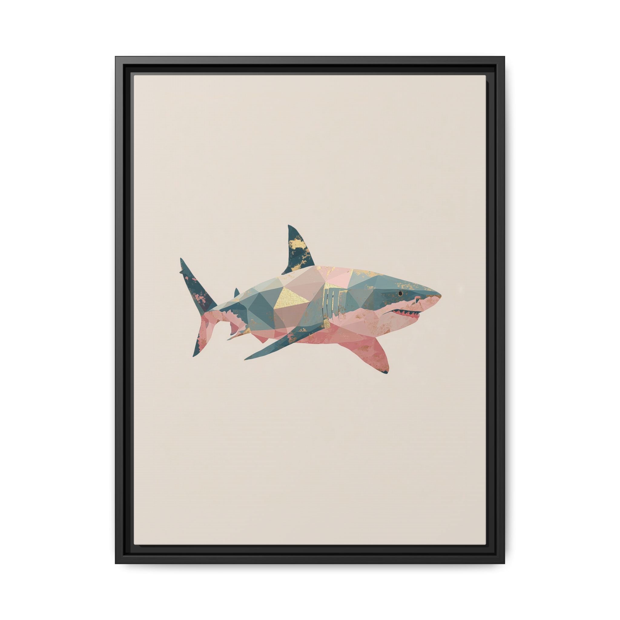 Geometric Shark Spectrum: Polygonal Marine Predator, Abstract Metallic Design   |  Personalized & Custom Orders Available