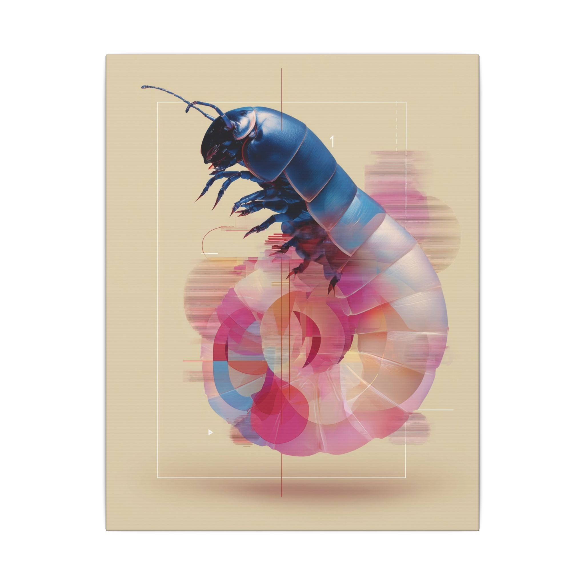 Biomechanical Beetle: Digital Insect Rendering, Geometric Glitch Art   |    Custom Orders Available