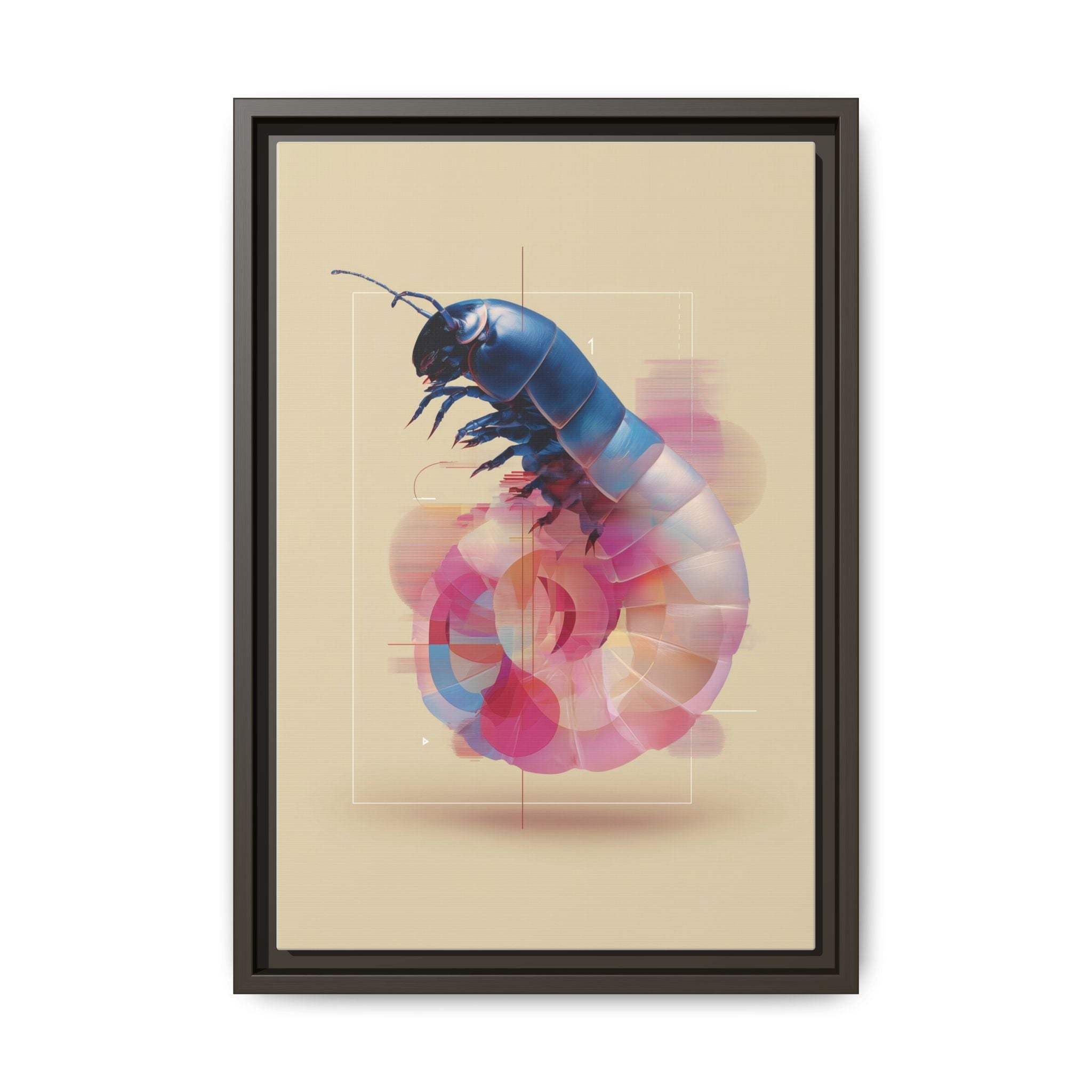 Exoskeleton Enigma: Digital Glitch Isopod, Metallic Crustacean Portrait   |  Personalized & Custom Orders Available