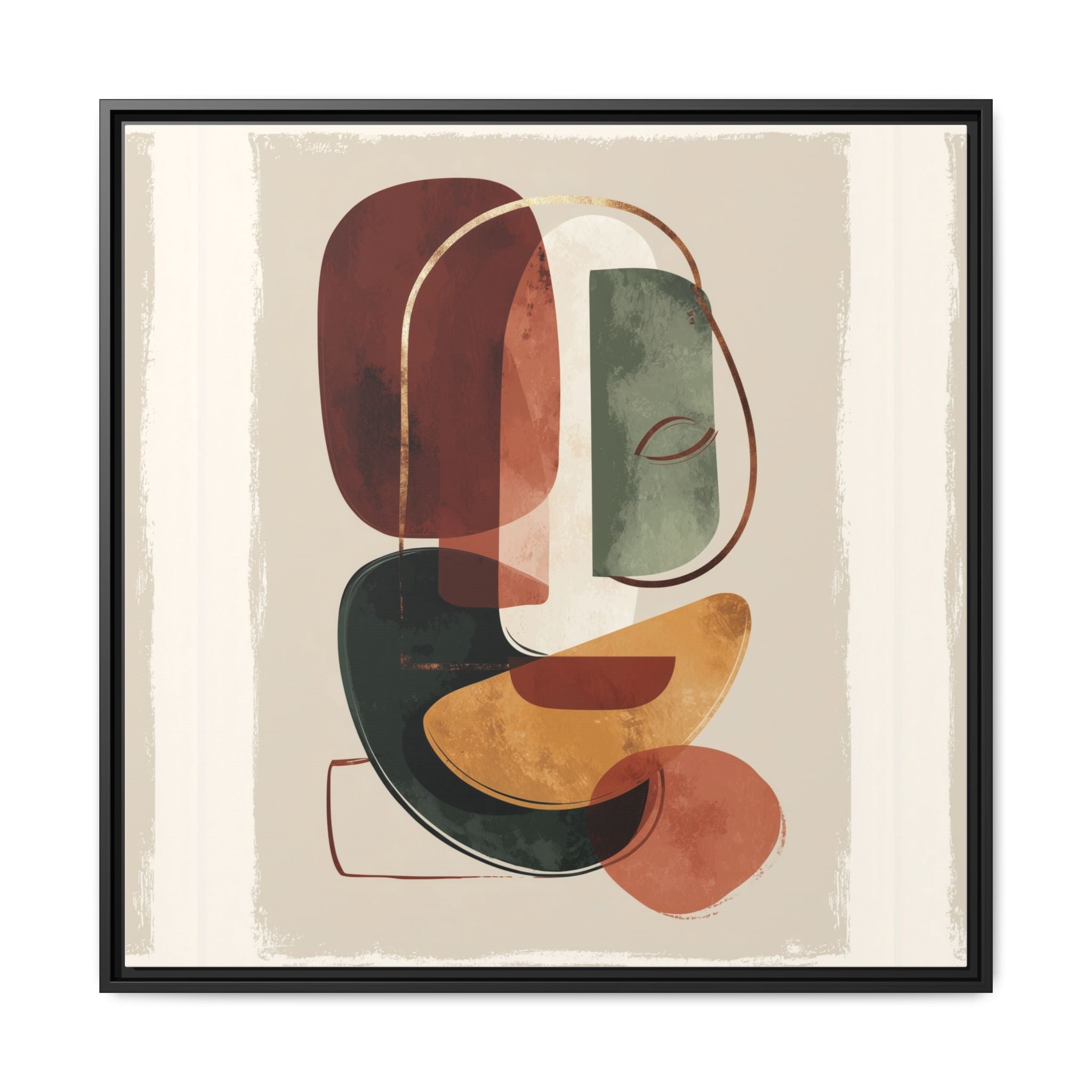 Layered Geometries: Mid-Century Modern Composition, Organic Abstract Design, Translucent Intersecting Shapes   |   Custom Orders Accepted