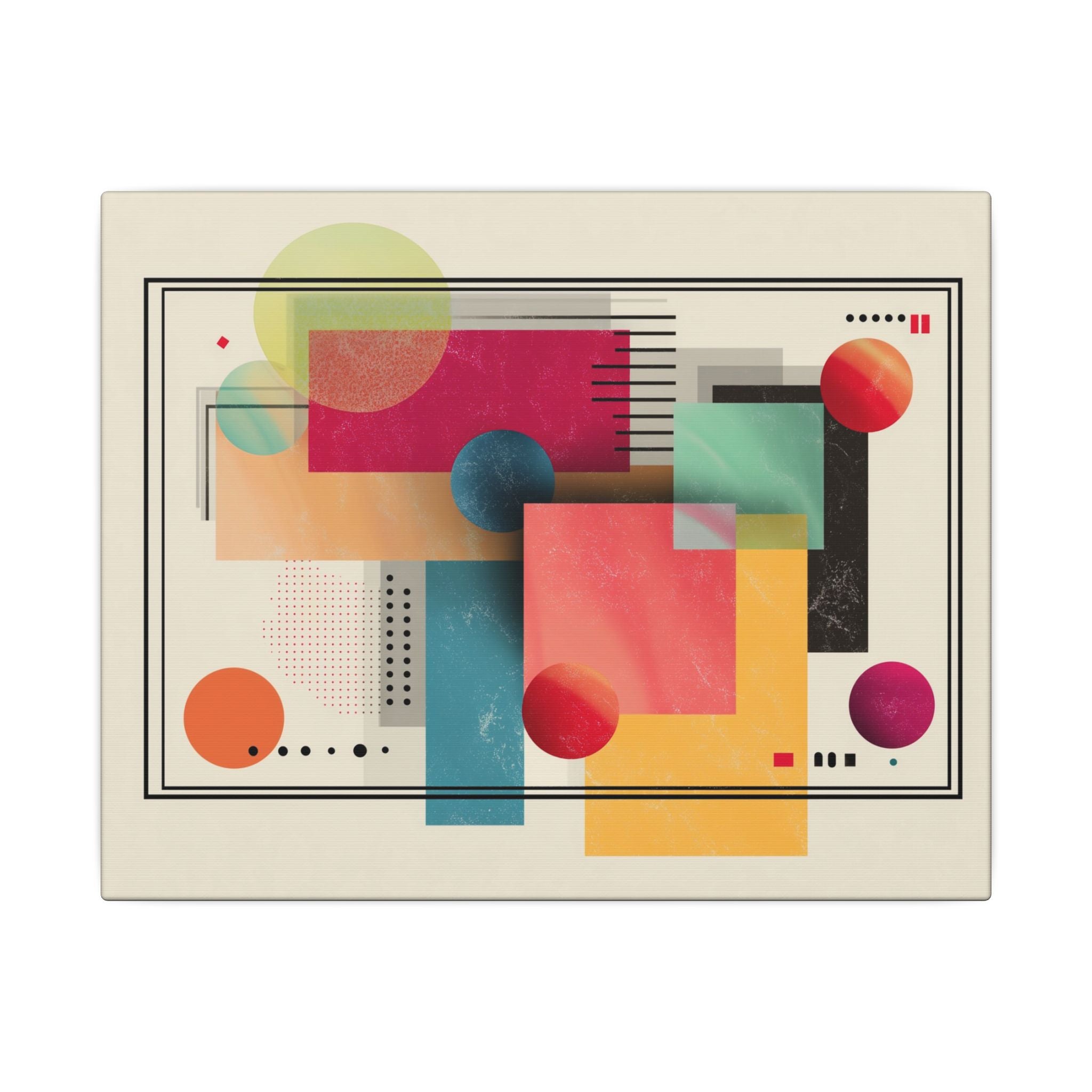 Geometric Dynamism: Bauhaus Abstraction, Translucent Shapes, Modernist Composition   |   Custom Orders Accepted