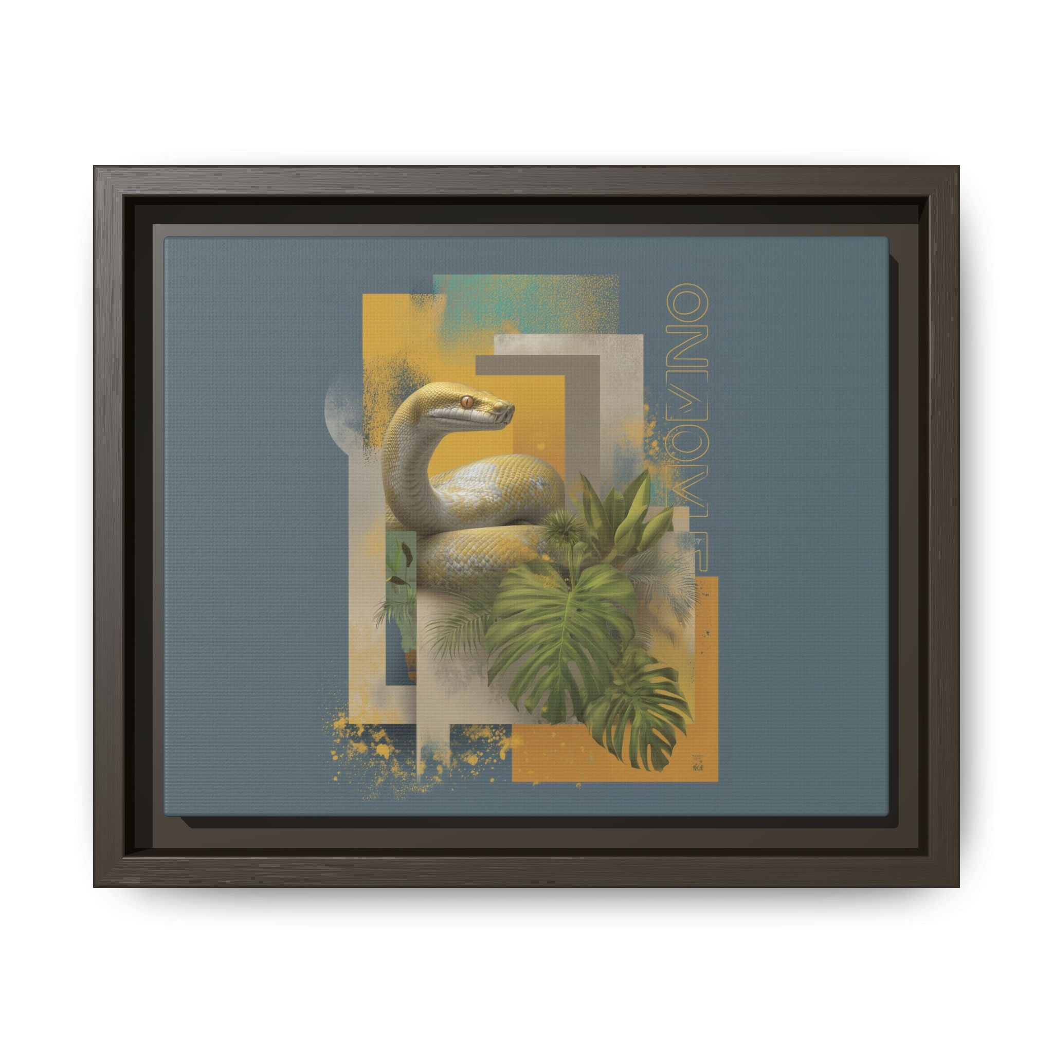 Serpent in Geometry: Tropical Albino Snake Portrait, Modern Botanical Illustration   |    Custom Orders Available