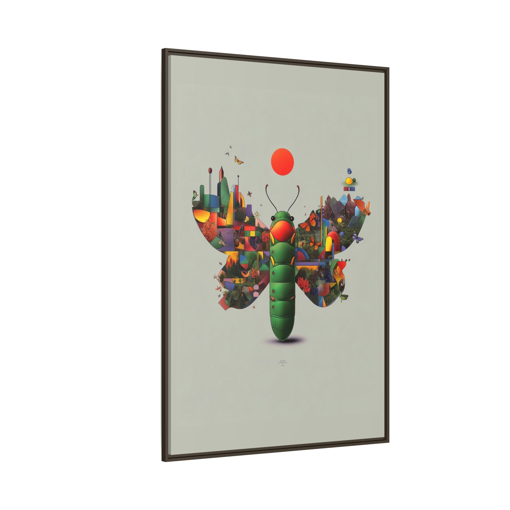 Geometric Chrysalis Framed Print : Butterfly Transformation, Digital Abstract Landscape Metaphor   |  Personalized & Custom Orders