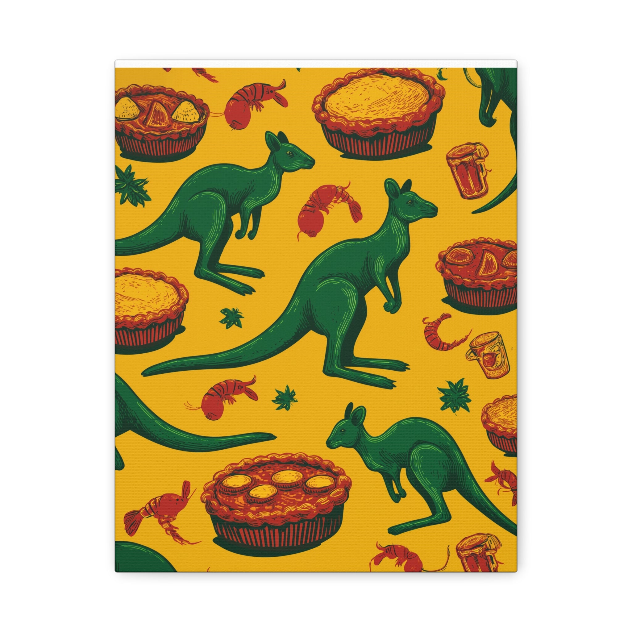 Kangaroo Canvas Wall Art, Vibrant Animal Decor, Unique Gift for Nature Lovers, Fun Kitchen Wall Hanging, Australian Themed Art