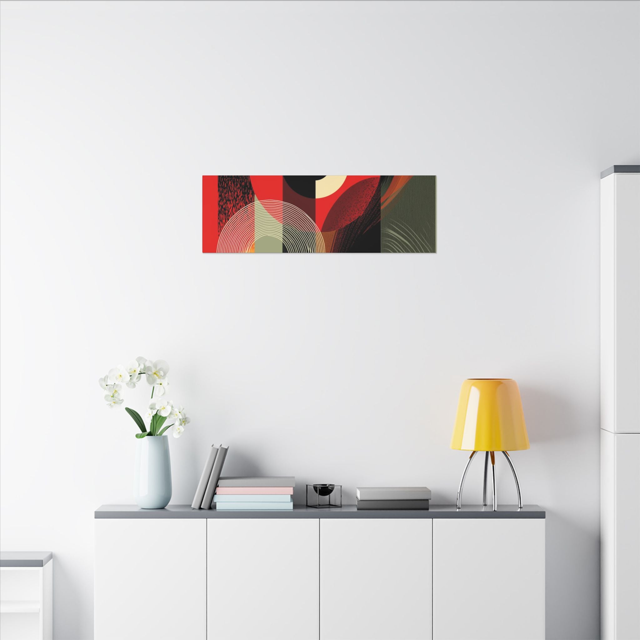 Geometric Convergence: Mid-Century Modern Abstract, Constructivist Design Principles, Bold Chromatic Composition   |   Custom Orders