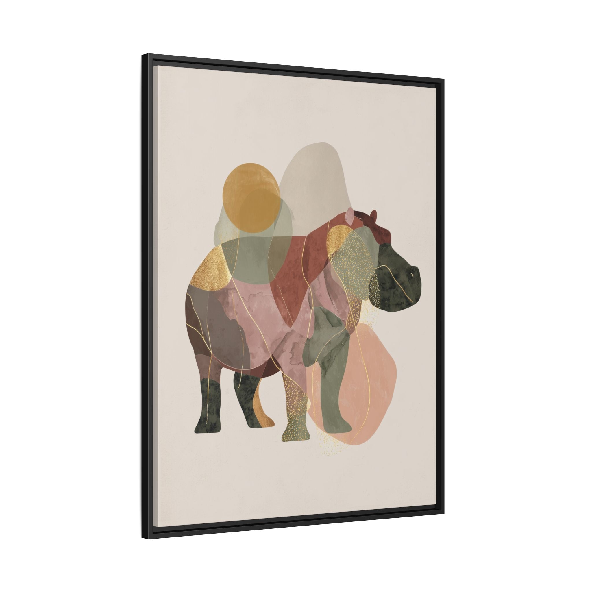 Fragmented Hippopotamus: Geometric Abstract Art, Minimalist Animal Portrait   |  Personalized & Custom Orders Available