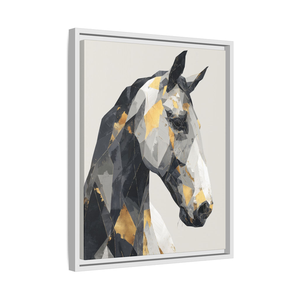 Equine Geometrica: Contemporary Cubist Horse, Metallic Abstract Portrait   |  Personalized & Custom Orders Available