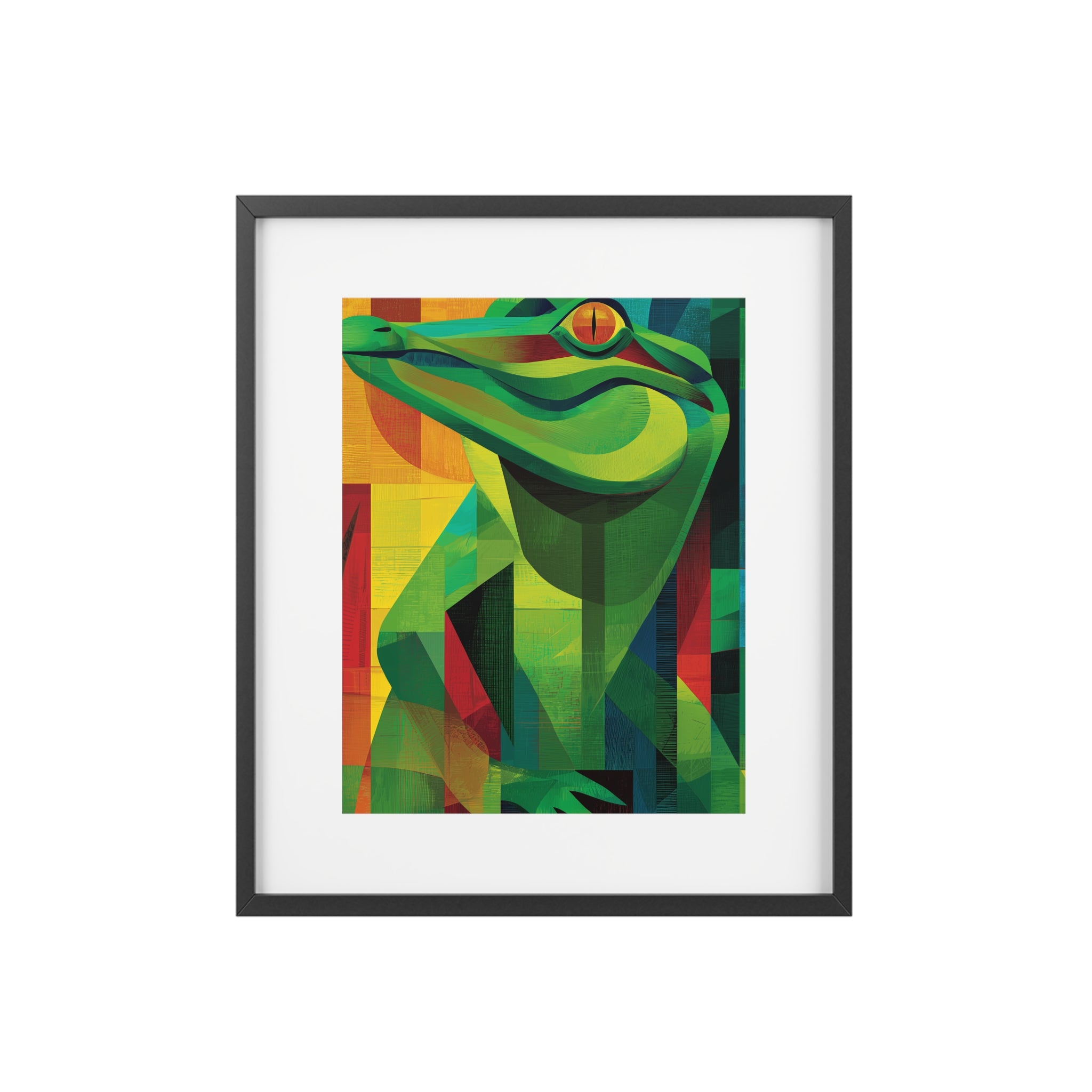 Vibrant Alligator Art Framed Poster, Colorful Wall Decor, Nature-Inspired Home Decor, Unique Gift for Animal Lovers, Modern Art Print